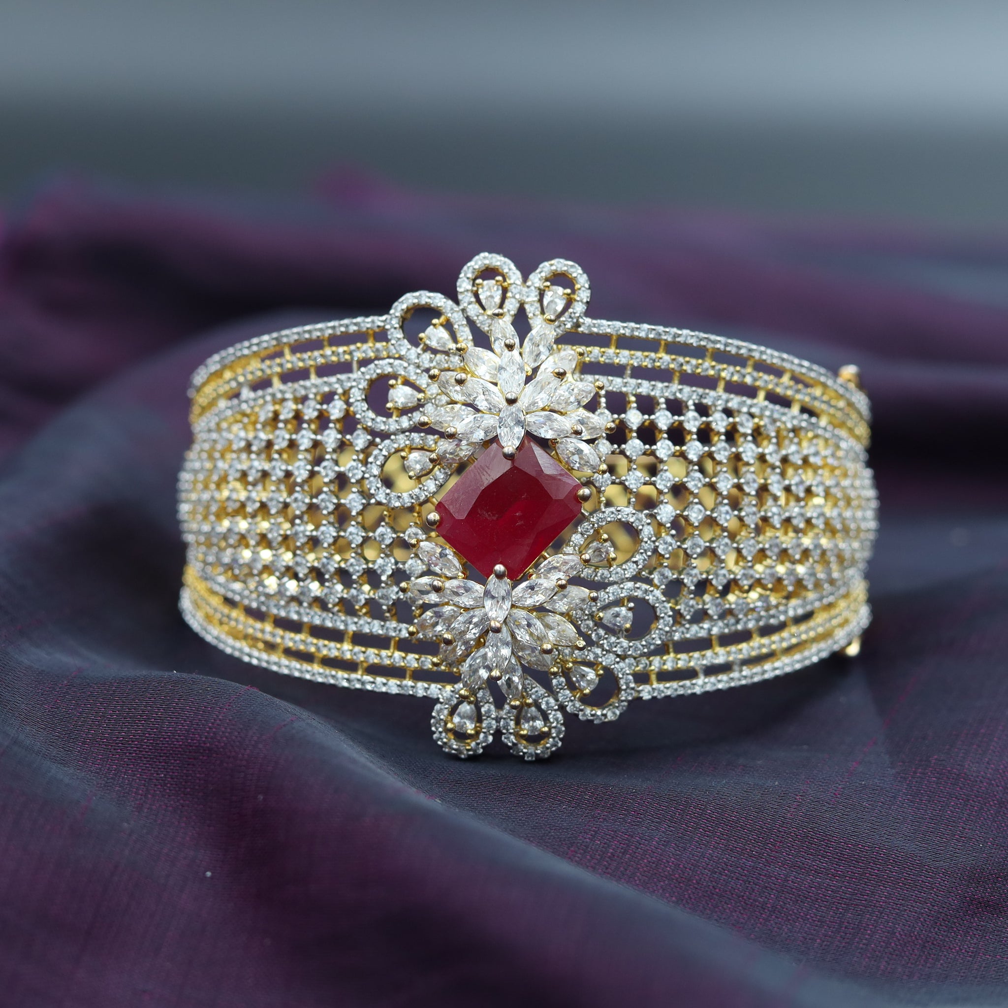 Zircon/AD Ruby Bracelet 11377-7406