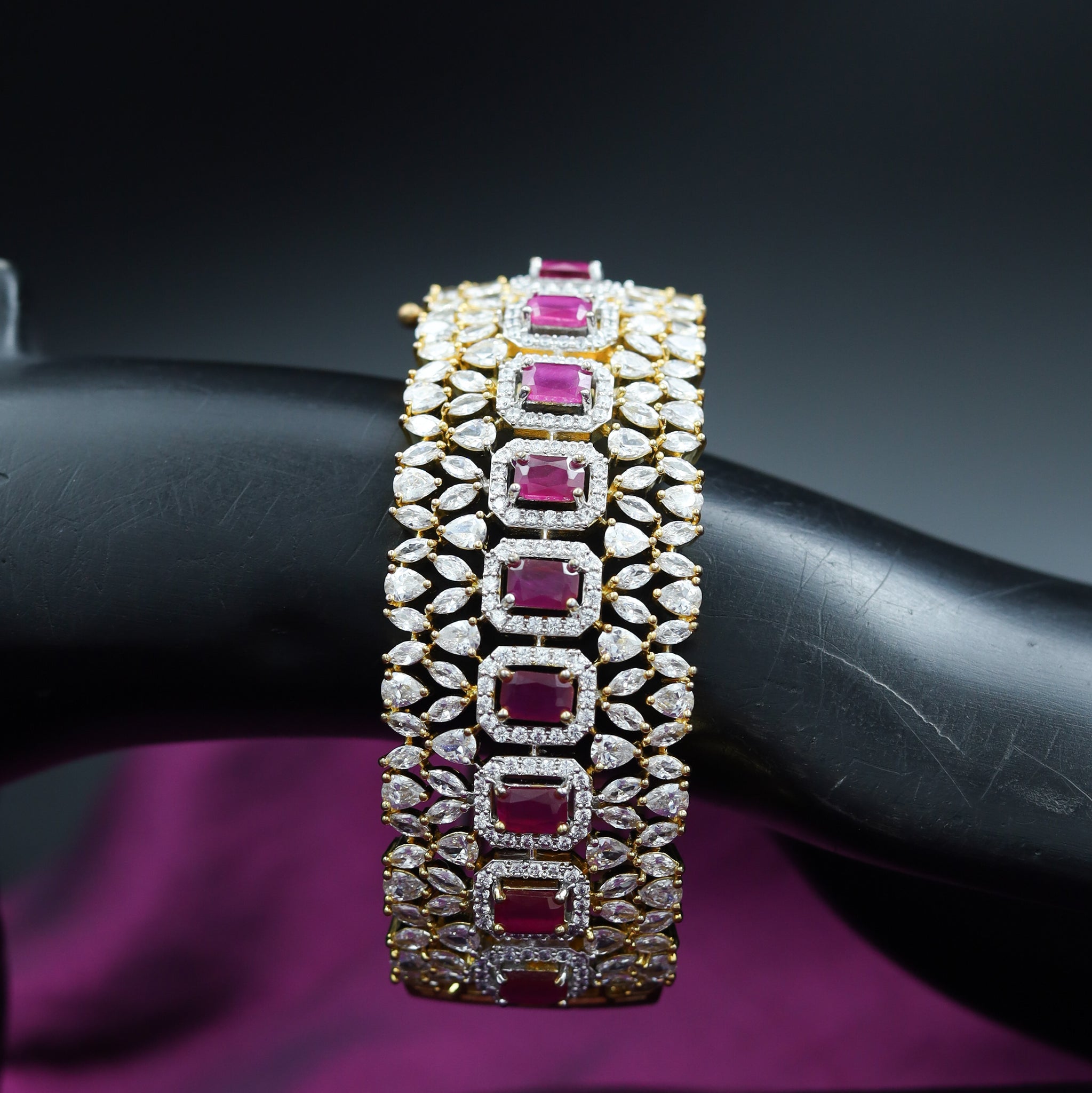 Zircon/AD Ruby Bracelet 9020-3242