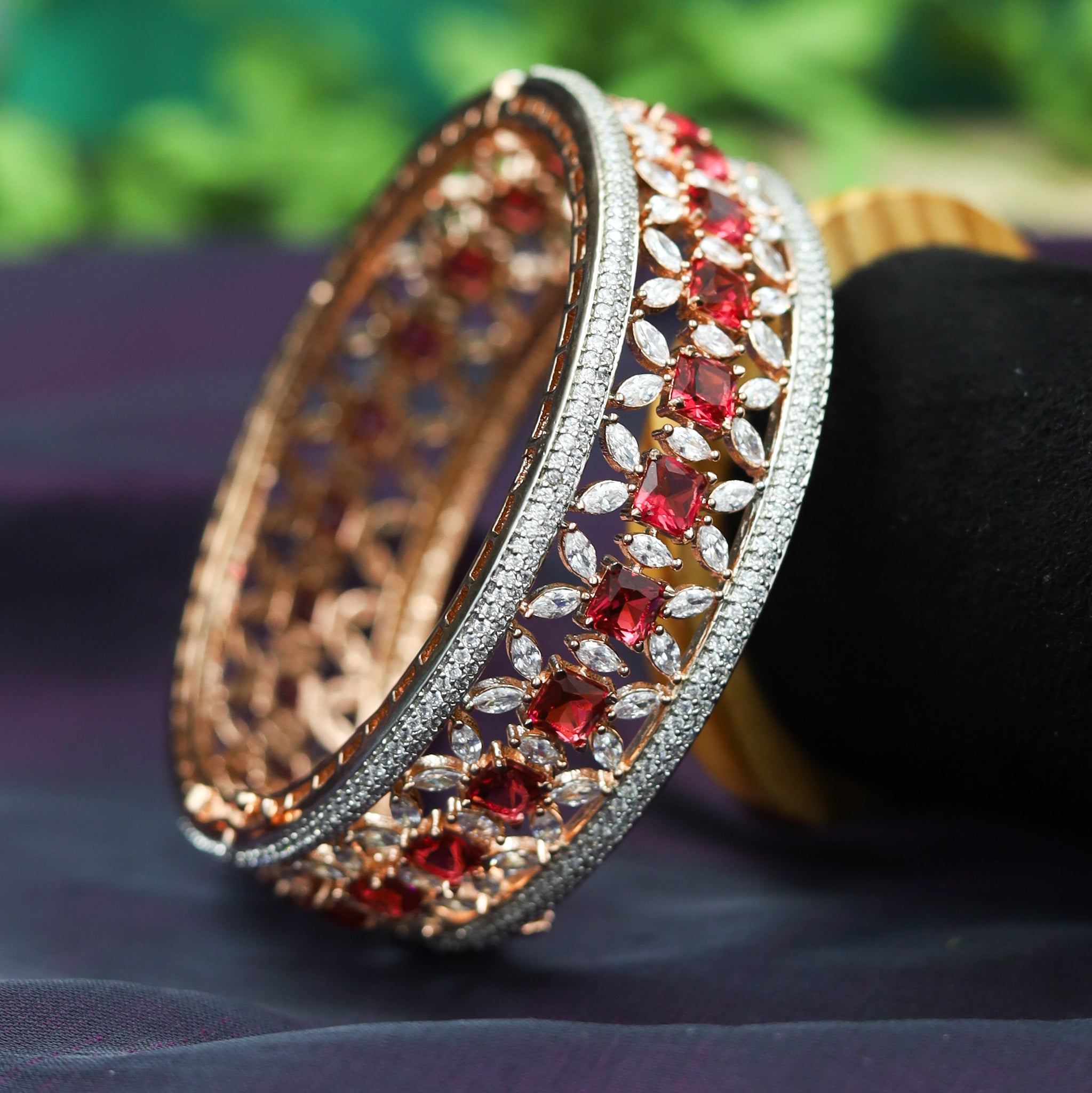 Zircon/AD Ruby Bracelet/ Singel Kada 13203-0032