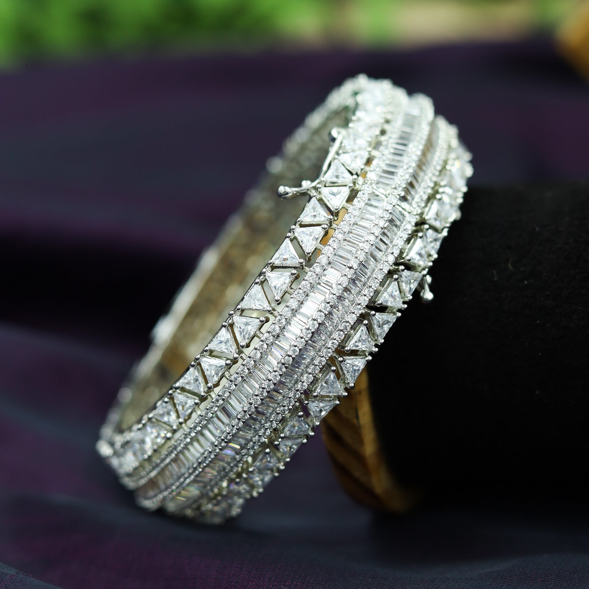 Zircon/AD Silver Bracelet/Kada 16539-3686