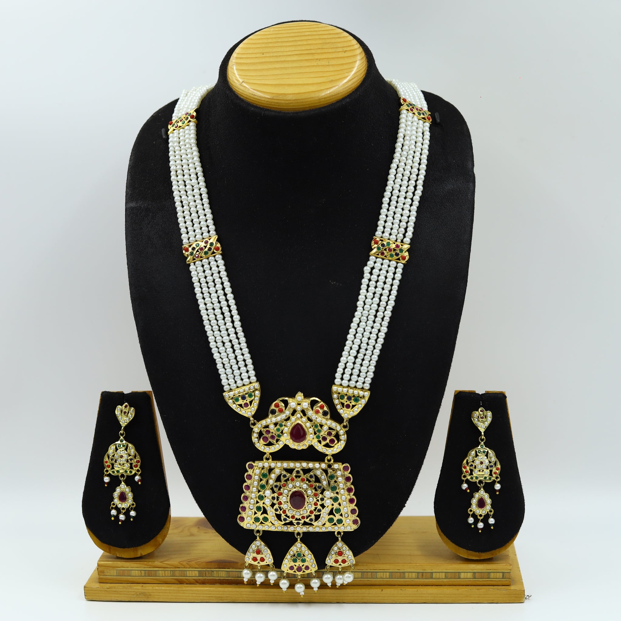 Long Neck Jadau Necklace Set 5994-65