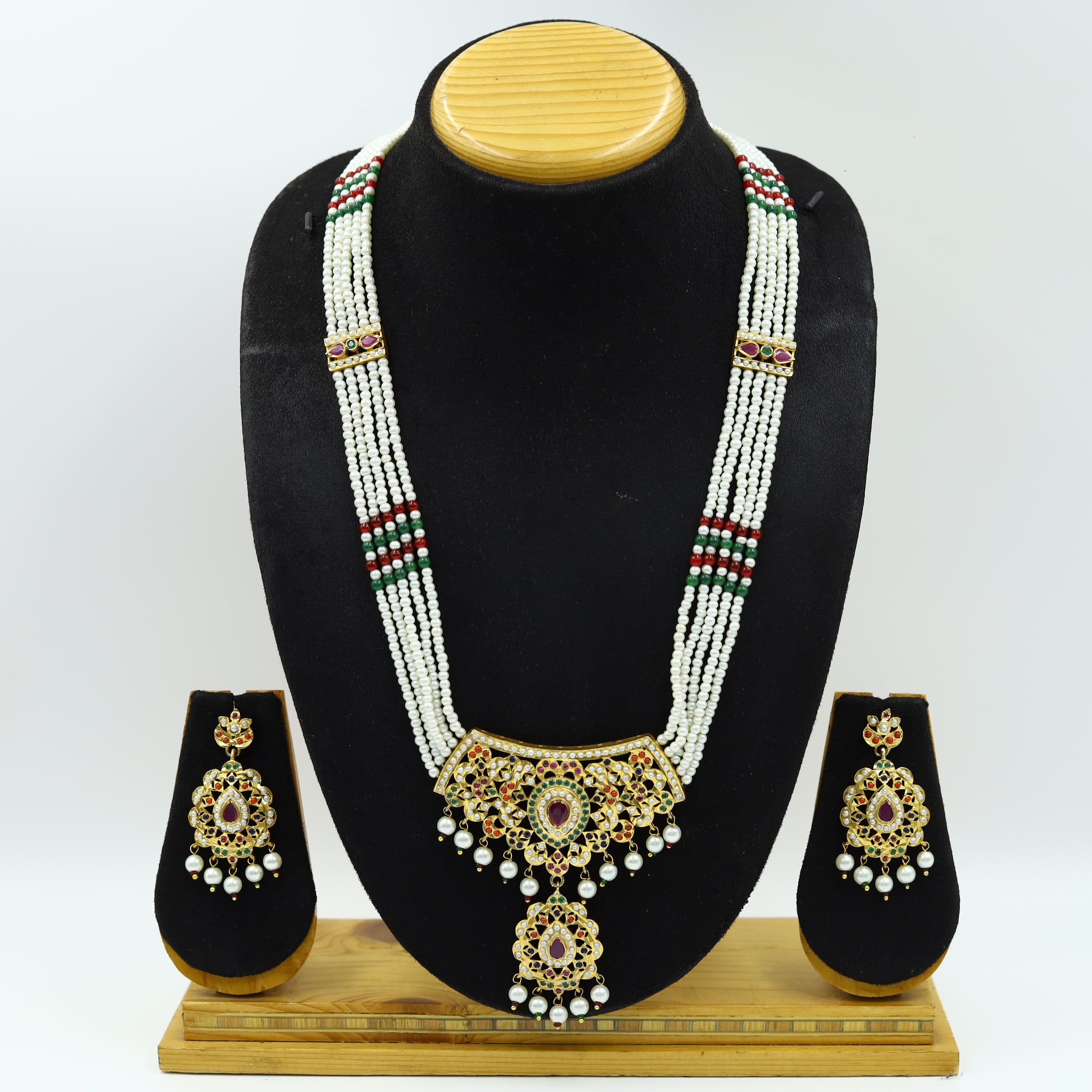 Long Neck Jadau Necklace Set 5609-65