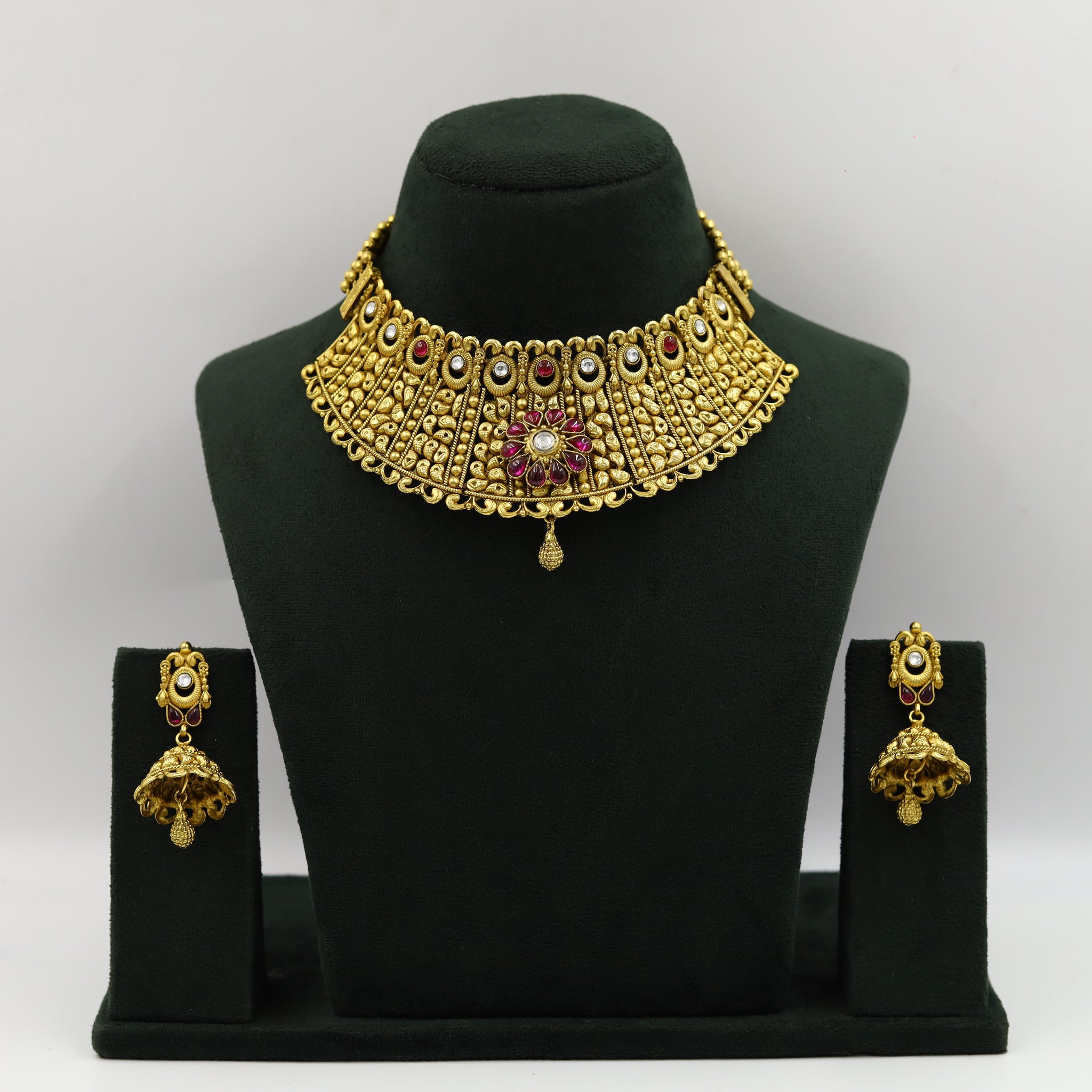 Ruby Gold Look Choker Set 1633-5698