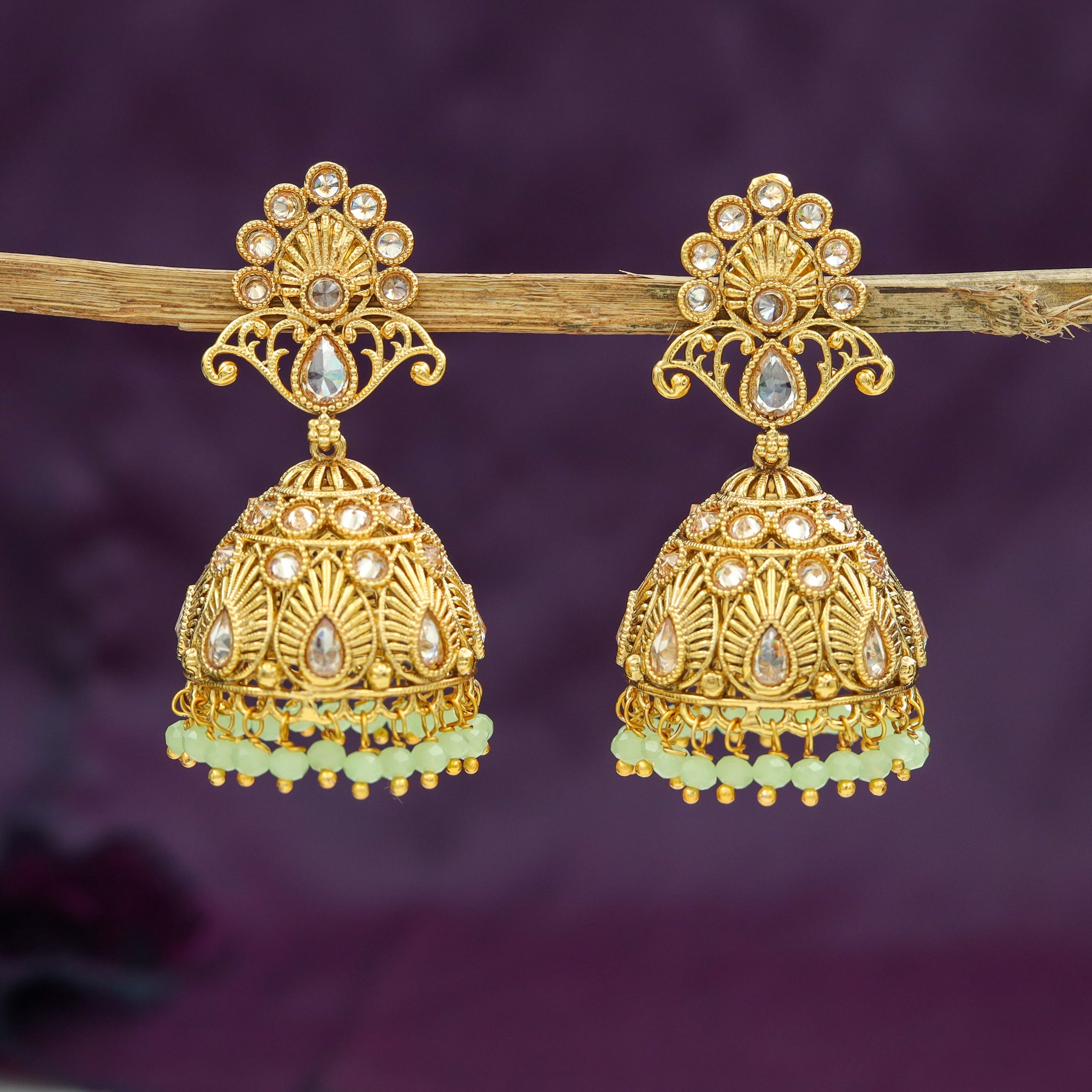 Gold Plated Fine Stone Jhumki 2806-6871