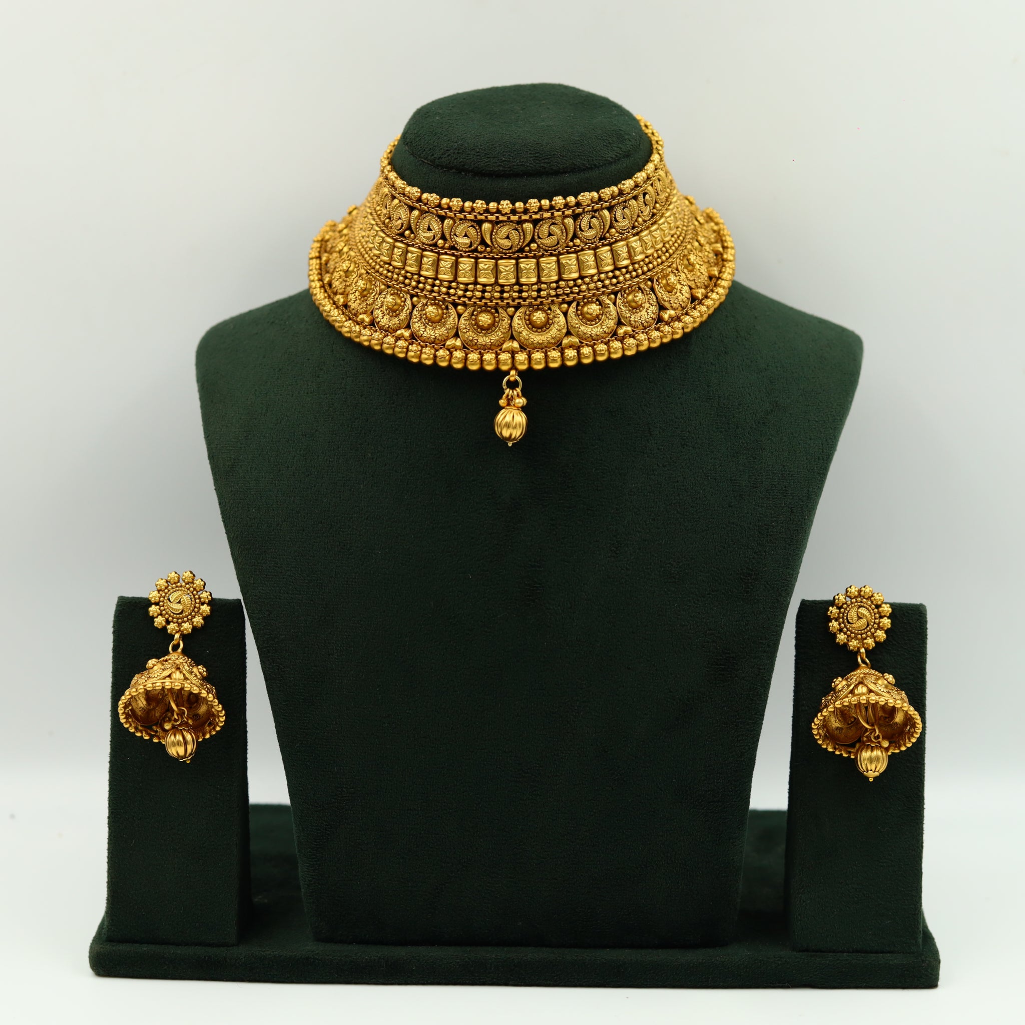 Choker Gold Look Necklace Set 3658-28