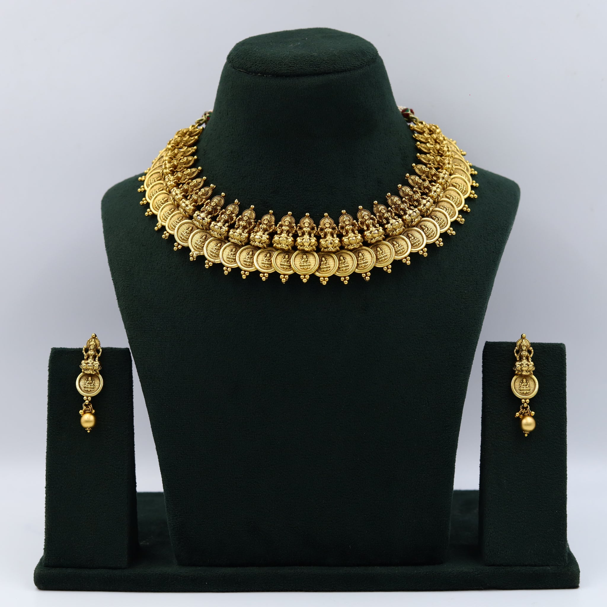 Gold Temple Necklace Set 7831-1557