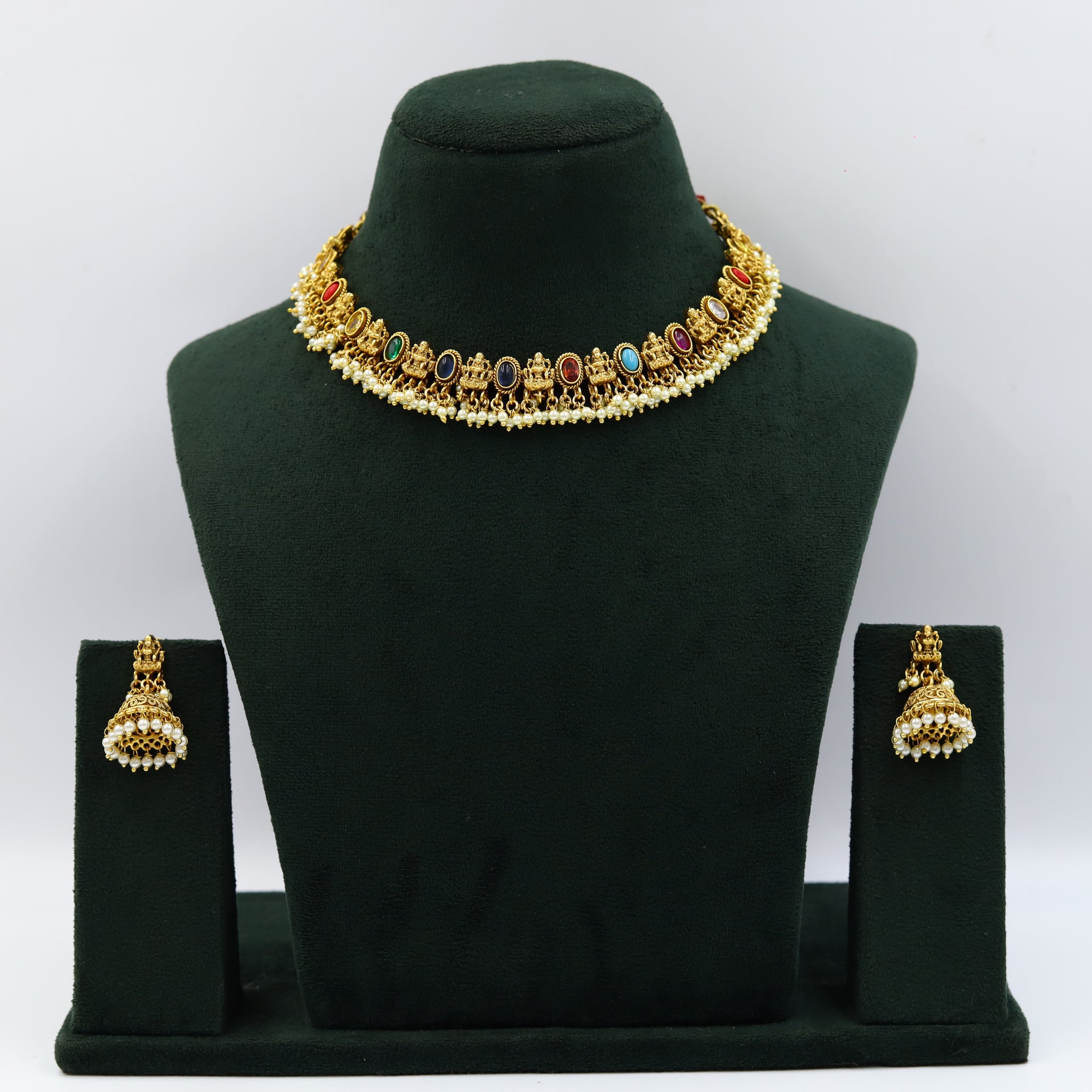 Round Neck Temple Necklace Set 3621-28