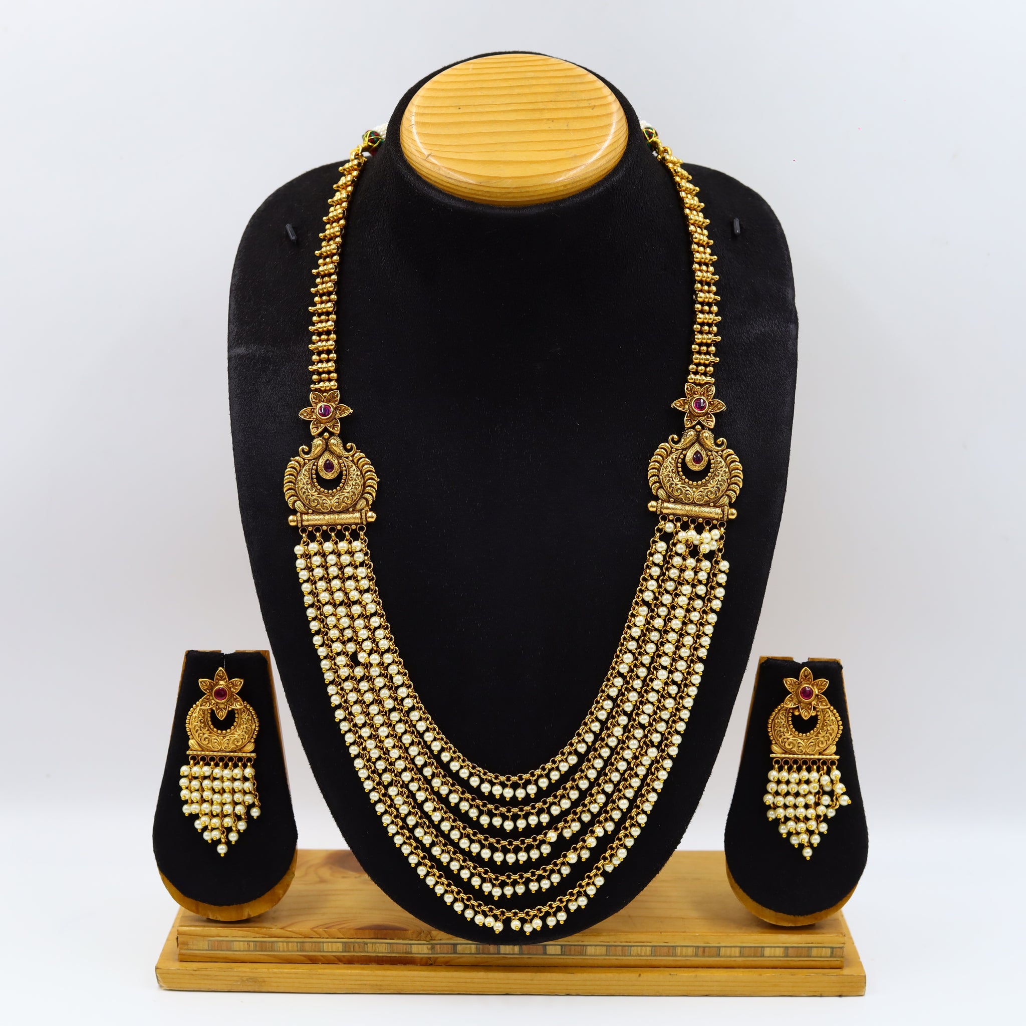 Long Neck Antique Necklace Set 12133-28