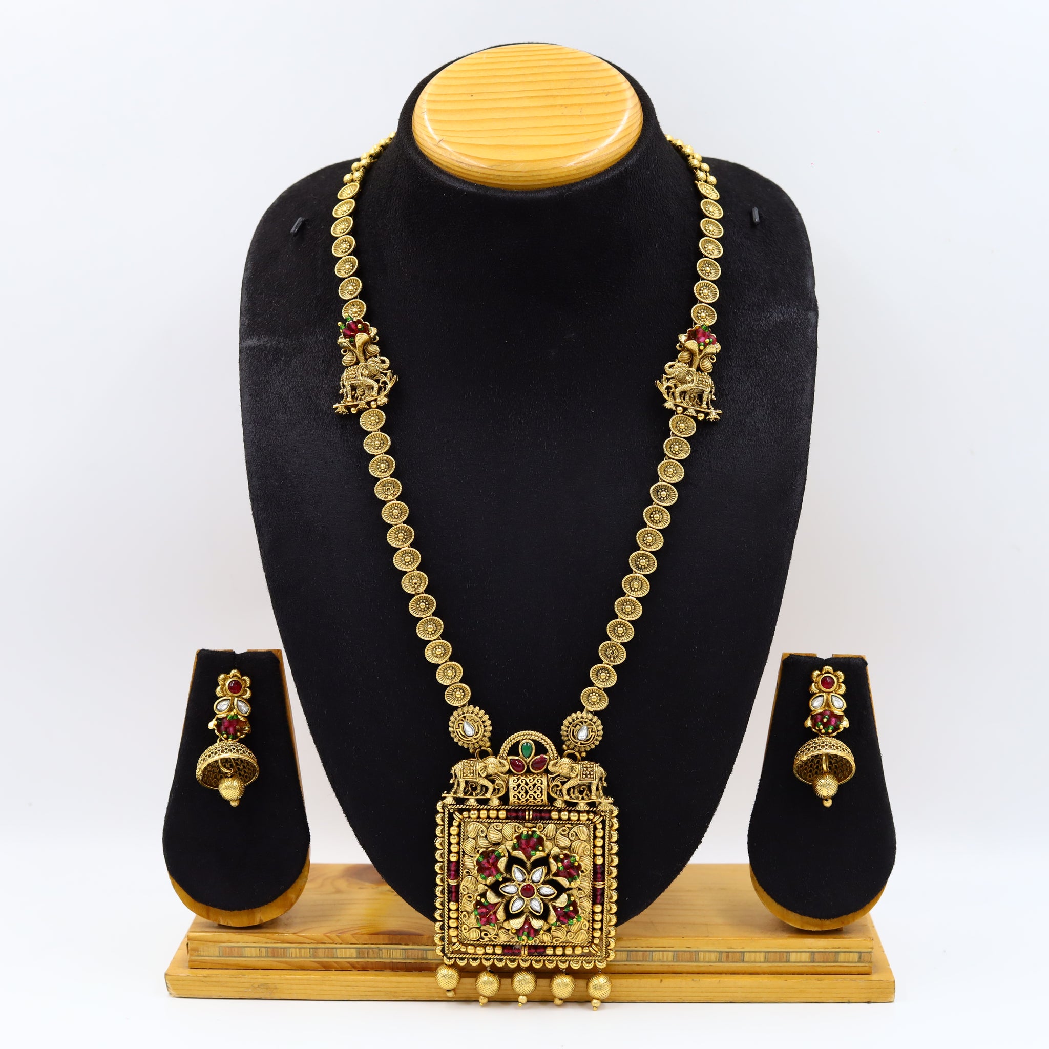 Long Neck Antique Necklace Set 4553-1