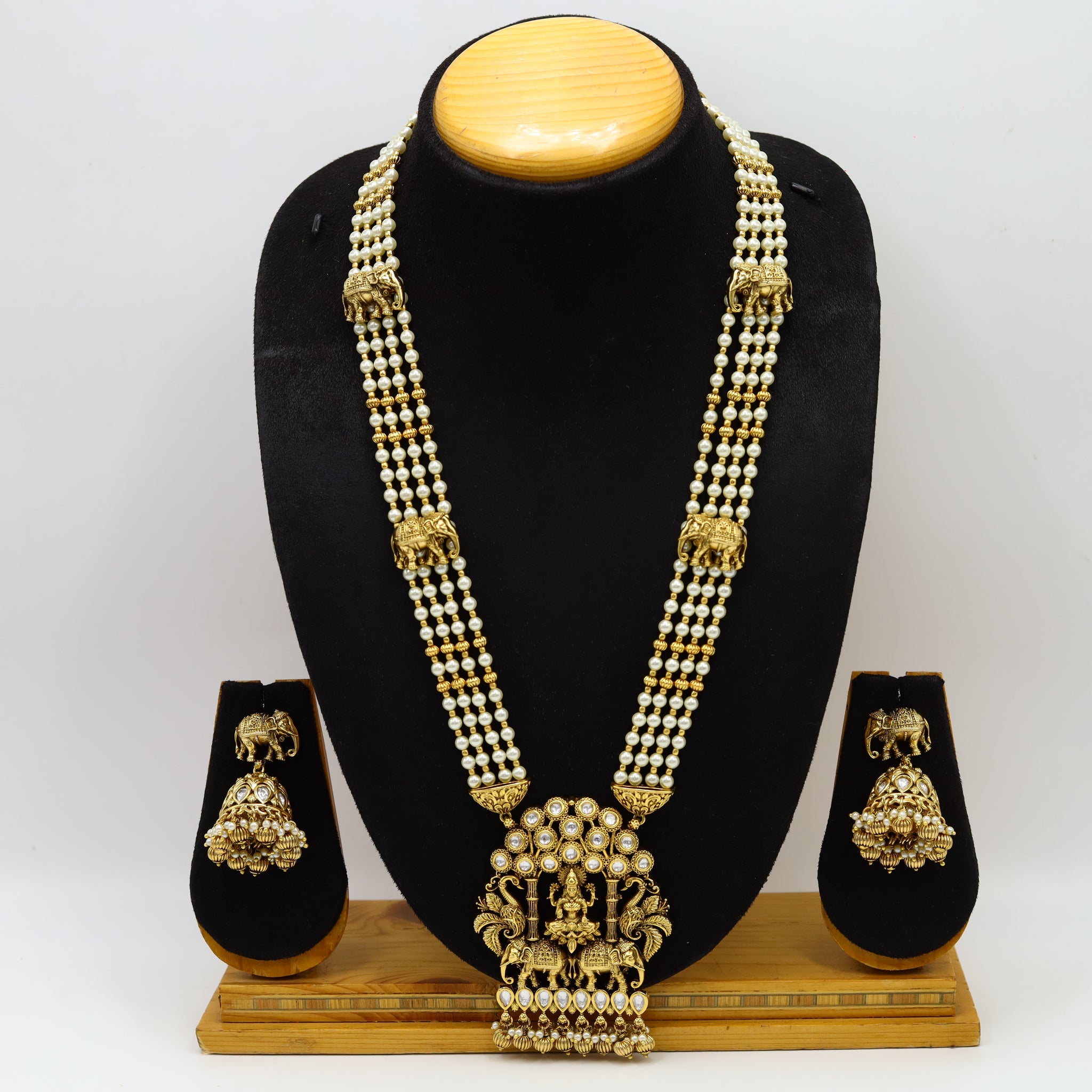 Long Neck Temple Necklace Set 12120-28