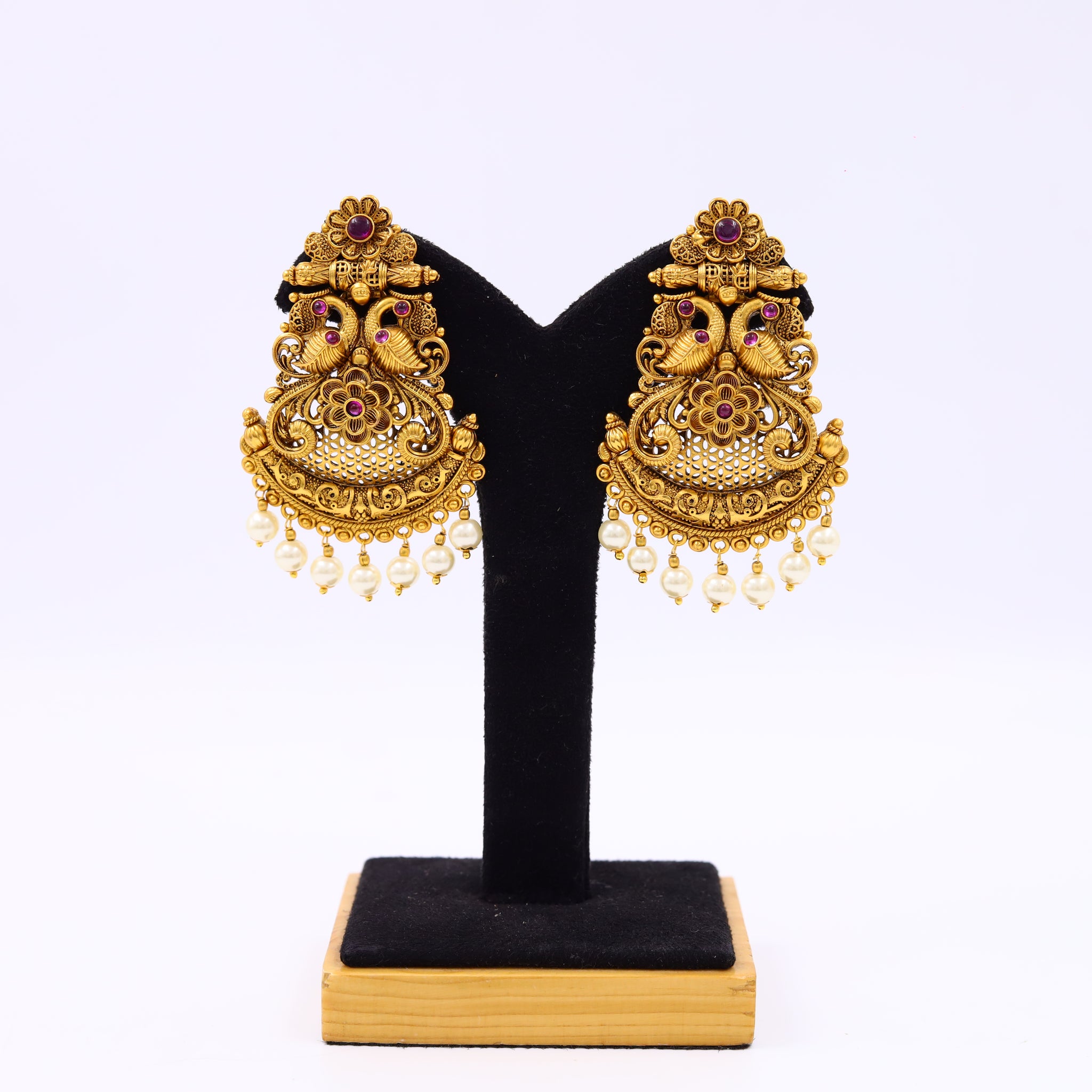 Ruby Gold Look Earring18872