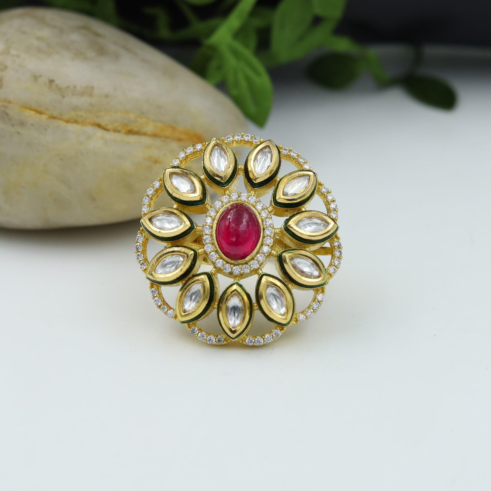 Kundan Cocktail Adjustable  Ring 1379-5444