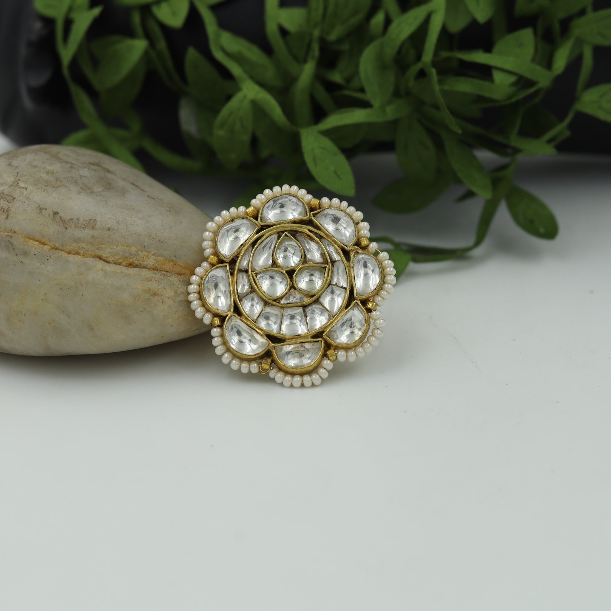 Kundan Cocktail Adjustablie Ring 1227-5292