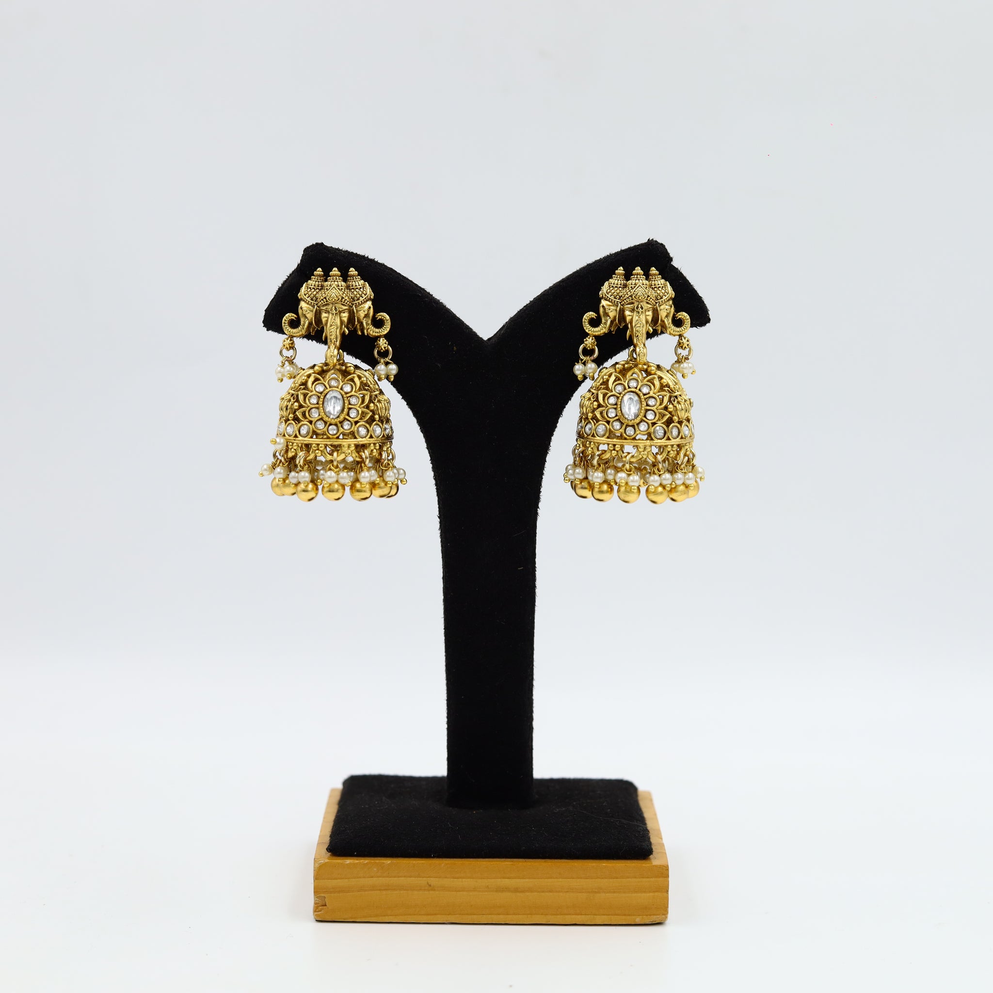 Jhumki Temple Earring 12382-28