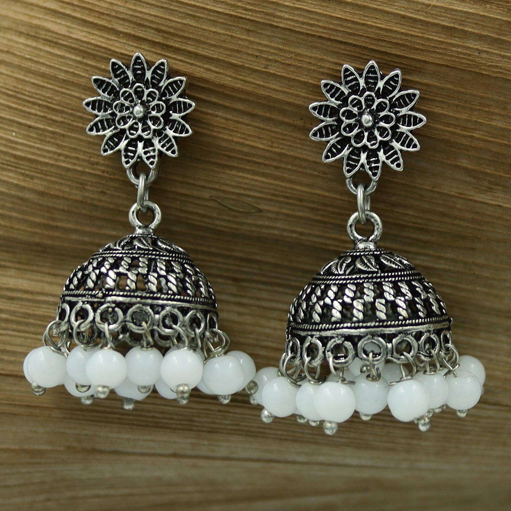 Buy LUCENTARTS JEWELLERY EARRINGS FOR WOMEN AFGHANI OXIDISED SILVER JHUMKA  EARRINGS FOR GIRLS AND WOMEN Online at Best Prices in India - JioMart.