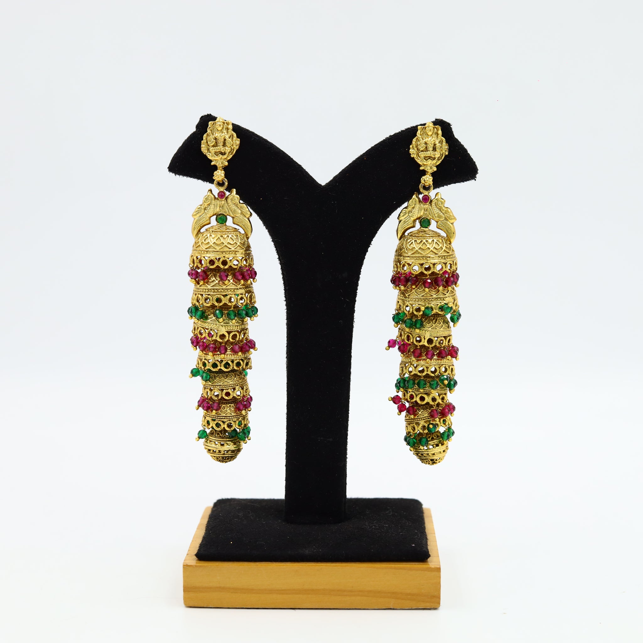 Ruby Green Temple Earring 7772-1469