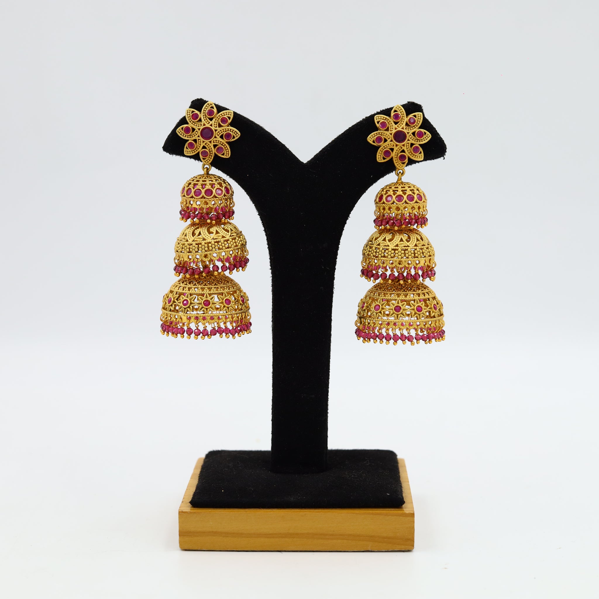 Ruby Gold Look Earring 15772-2922