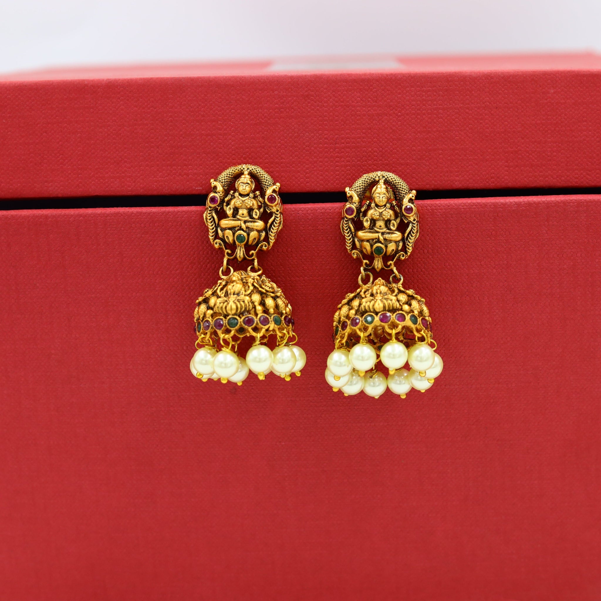 Ruby Green Temple Earring 3508-7573