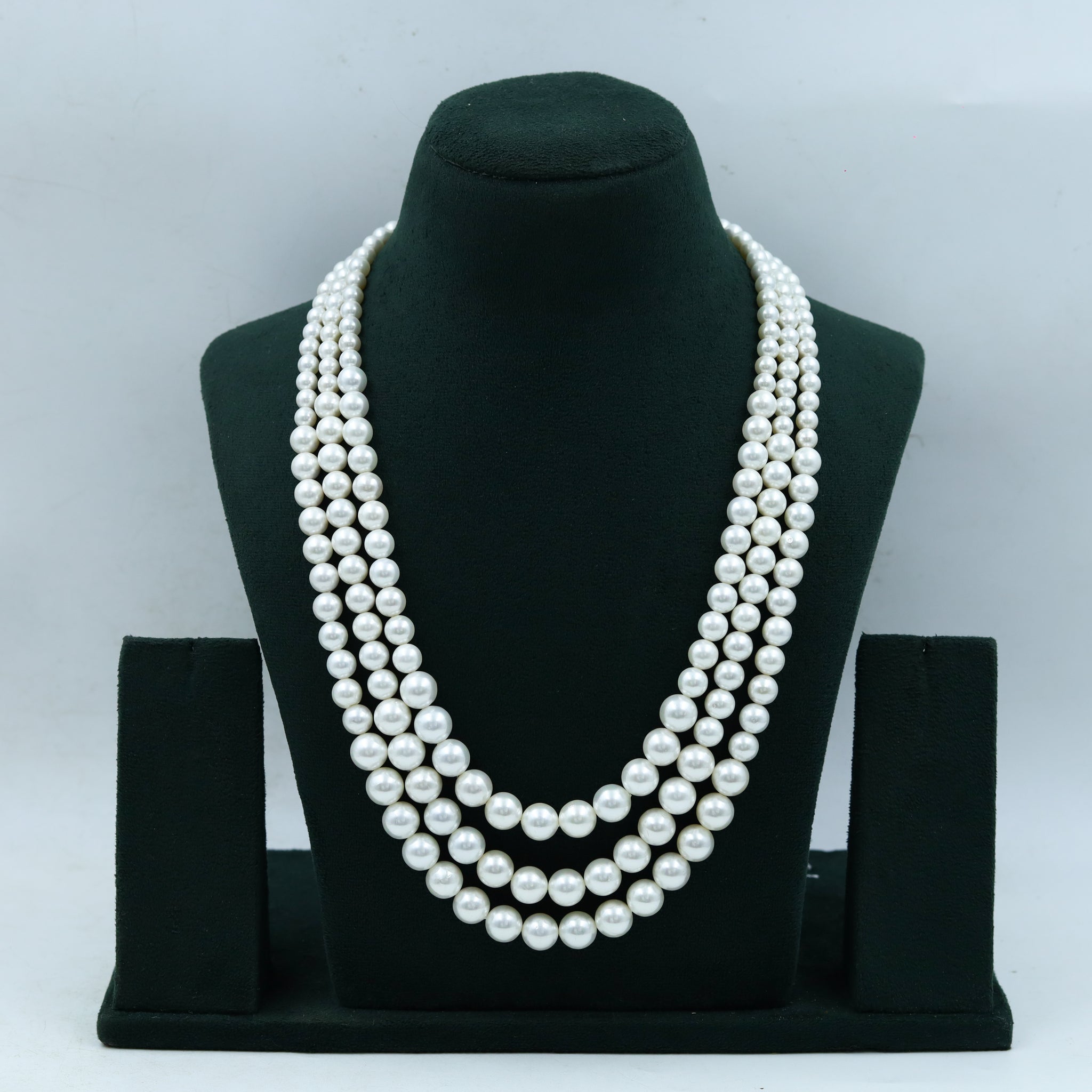 3 Line Pearl Necklace Set 14148-80