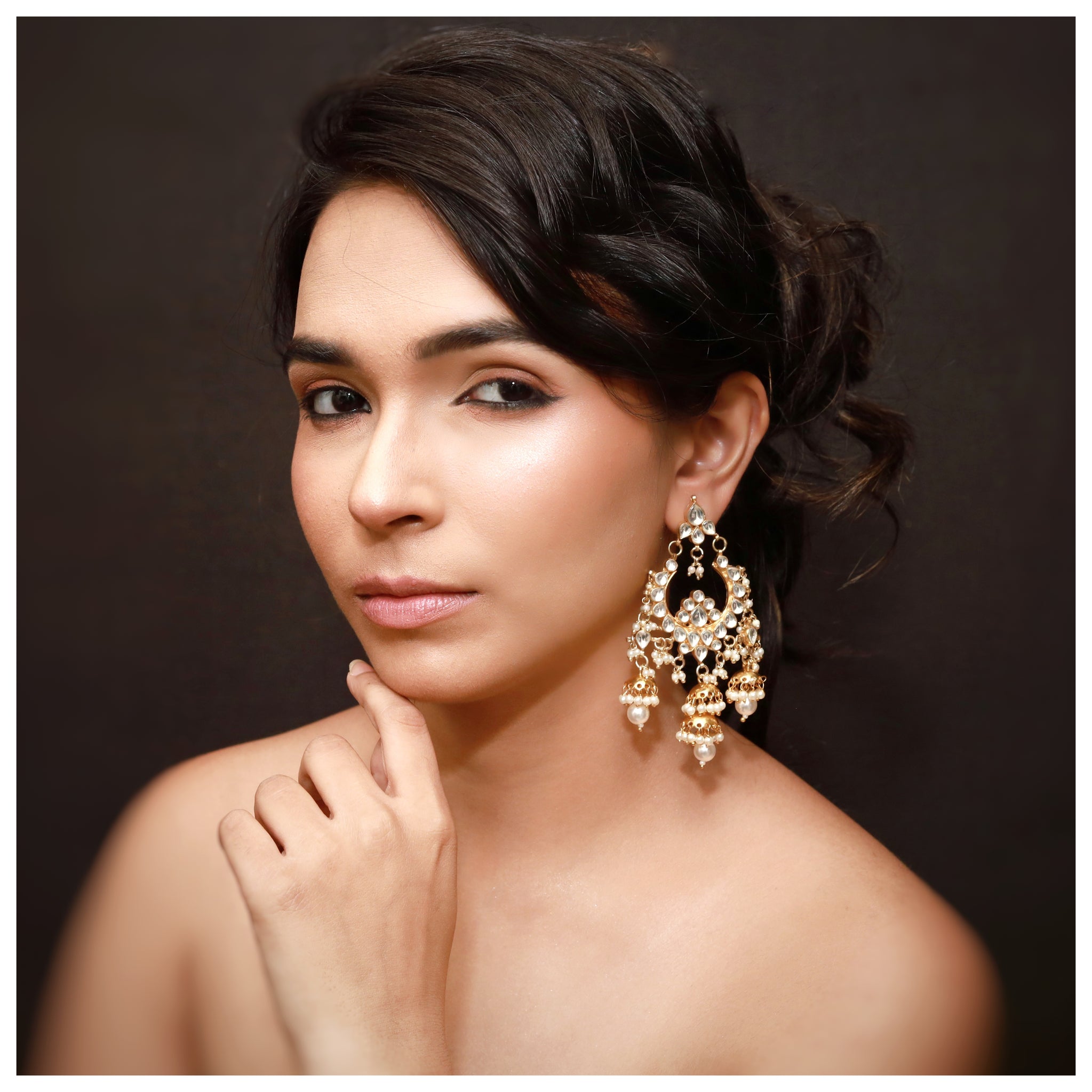 Chandbali Kundan Earring 8748-100 - Dazzles Jewellery