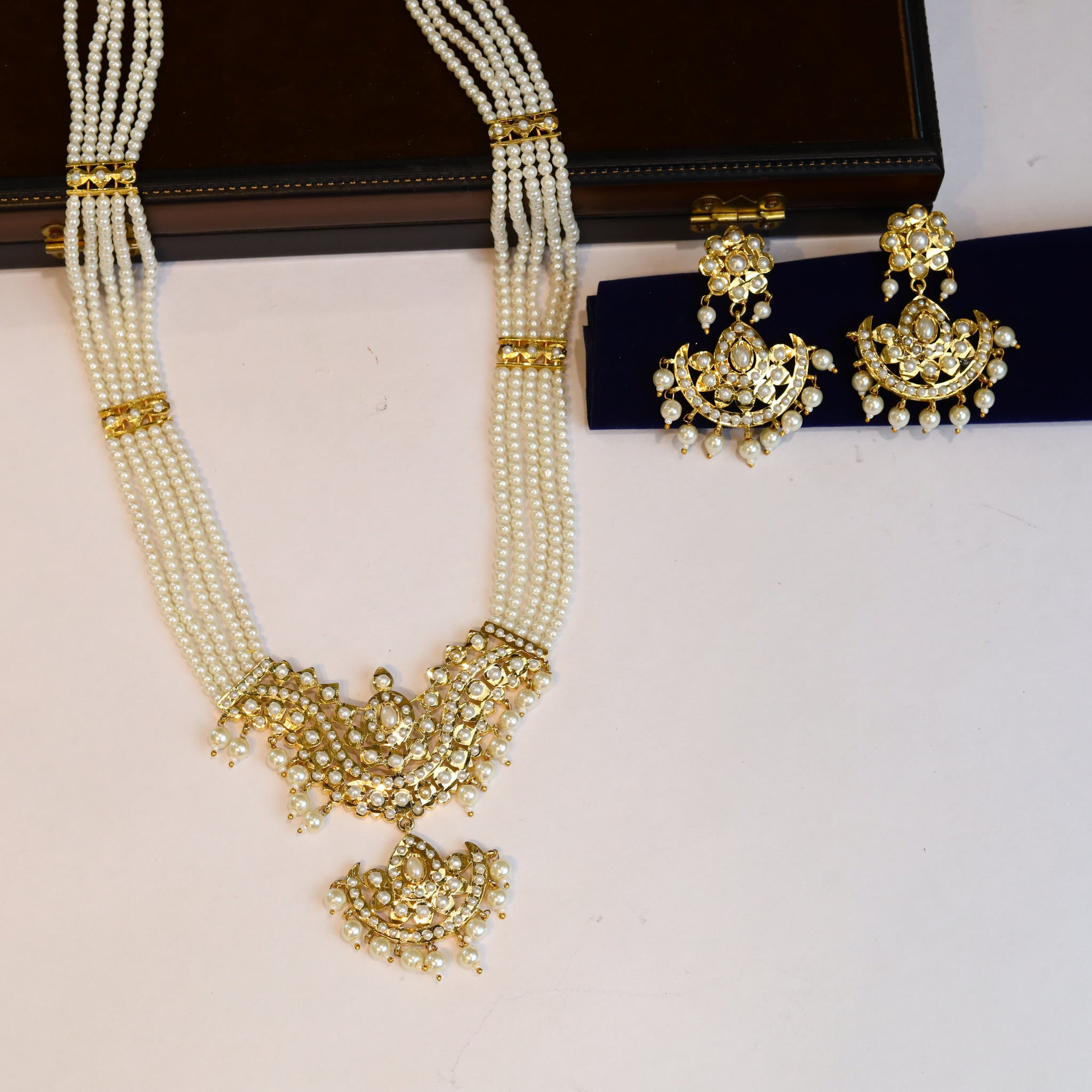 Long Neck Jadau Necklace Set 5992-65