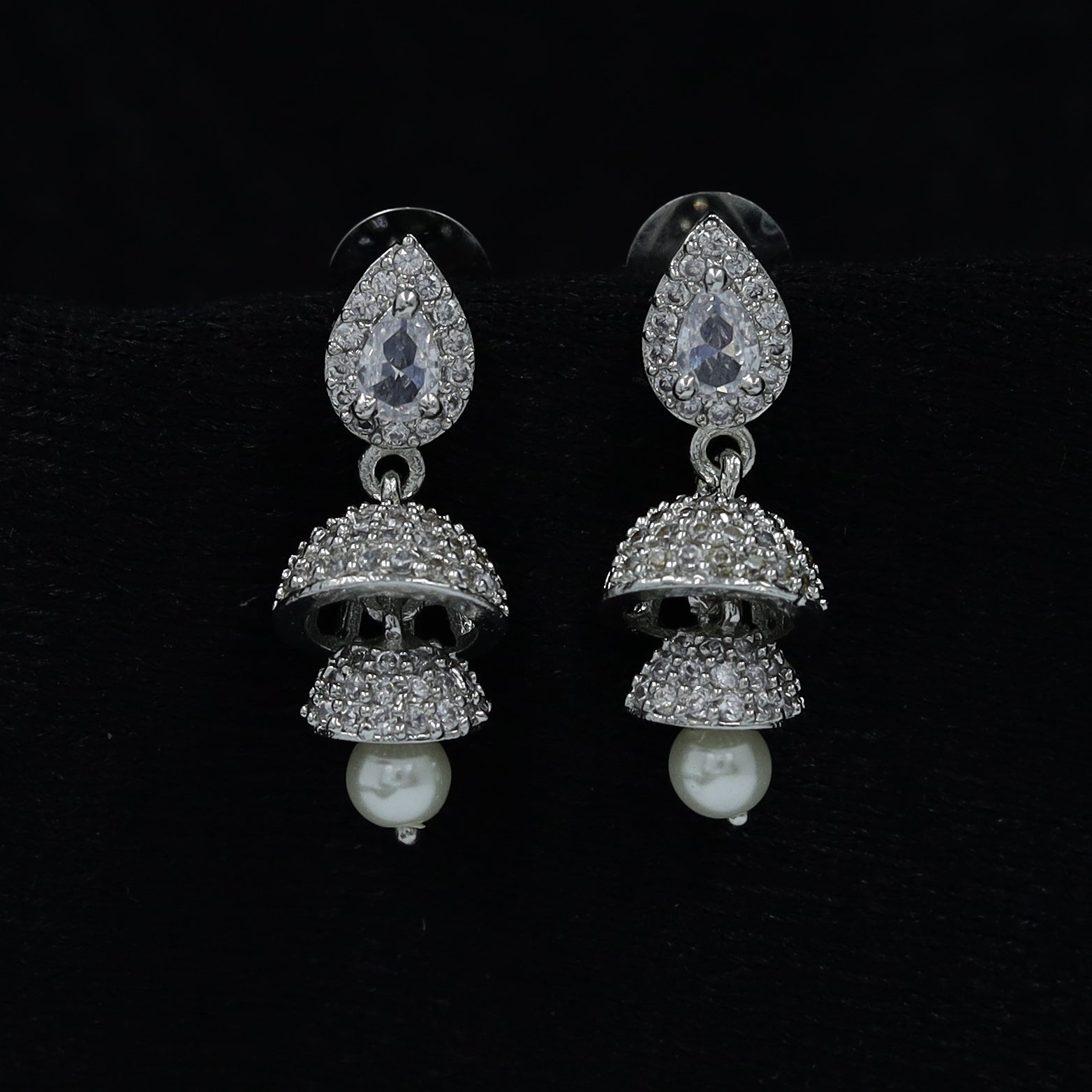 Jhumki Zircon/AD Earring 11168-33