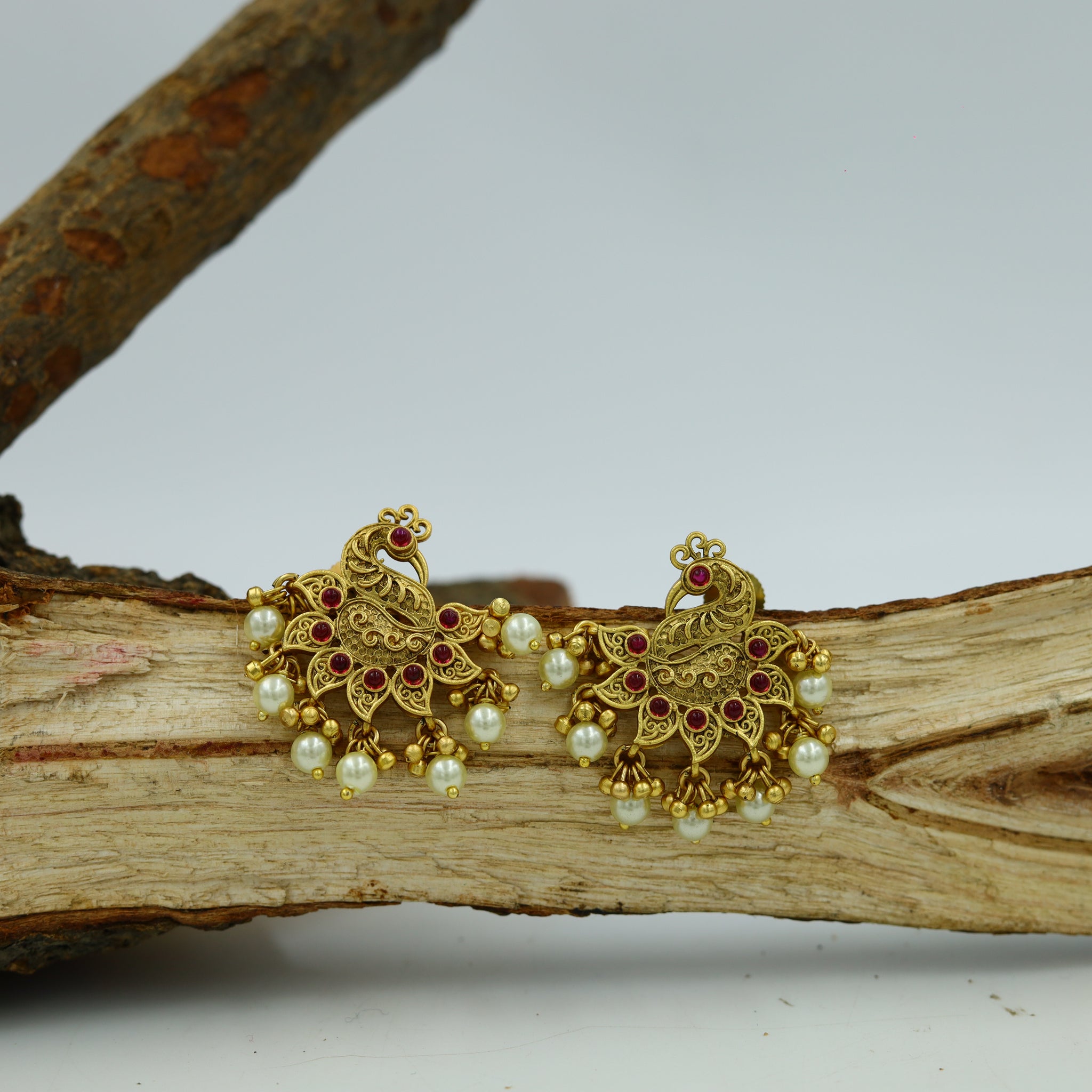 Ruby Gold Look Earring 19088-6270