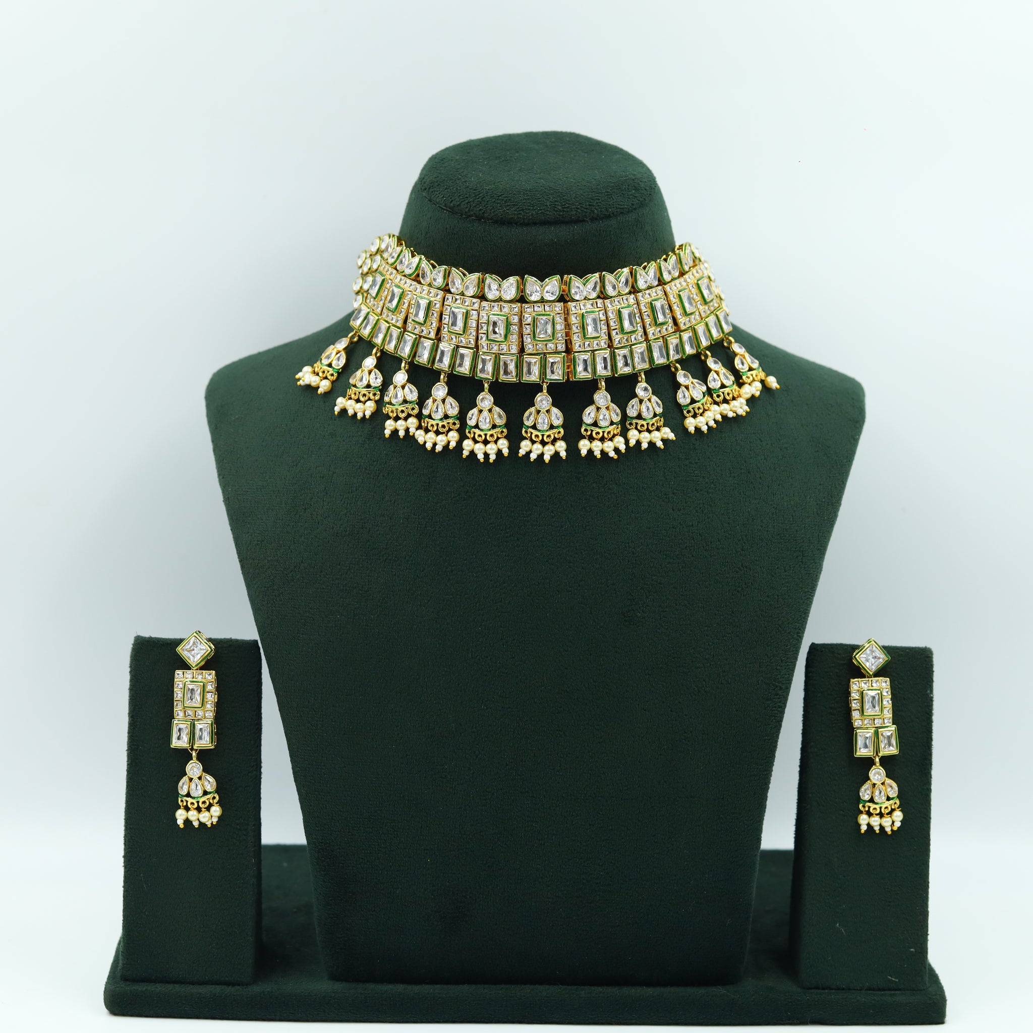 Choker Polki Necklace Set 4455-21