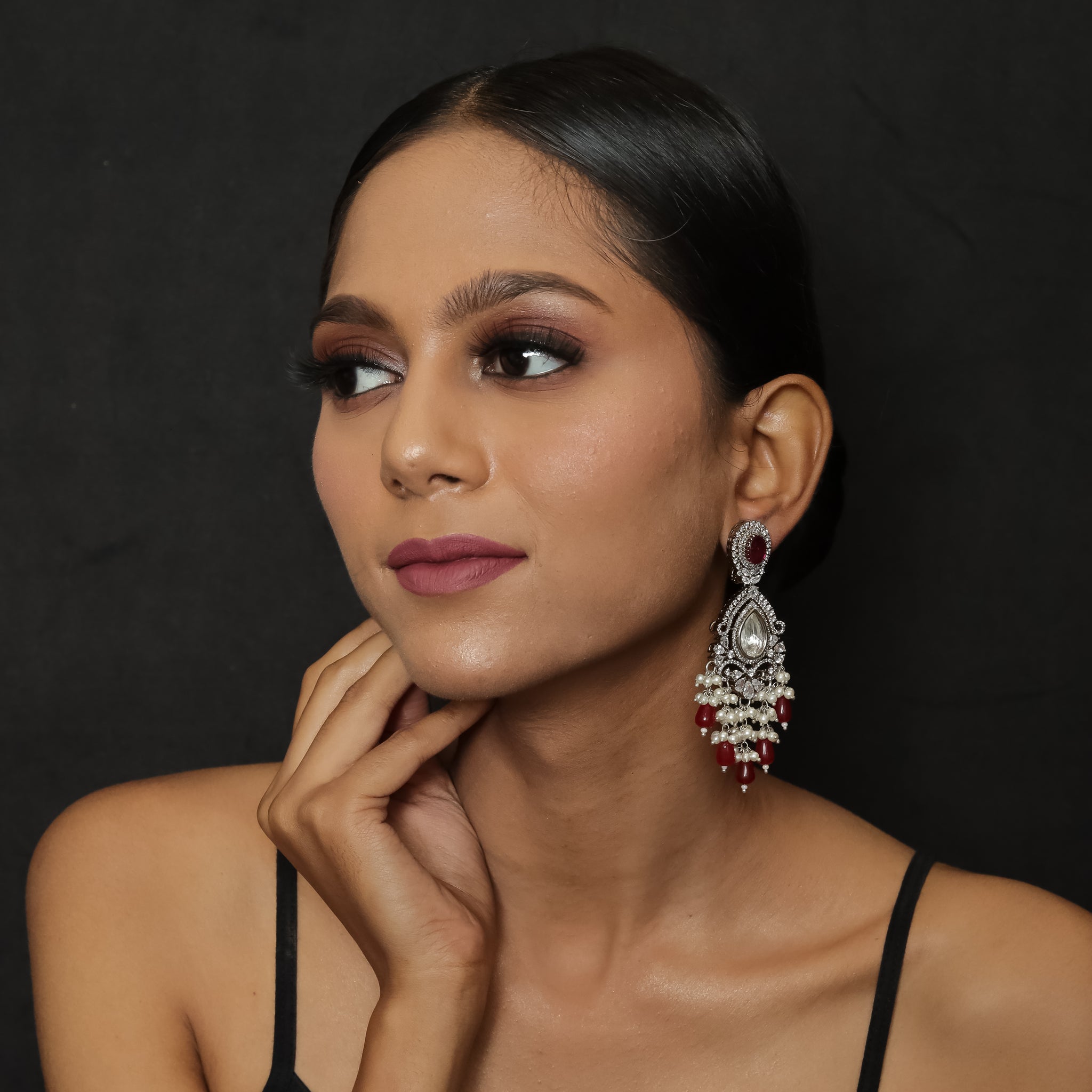 Danglers Zircon/AD Earring 8644-08 - Dazzles Jewellery