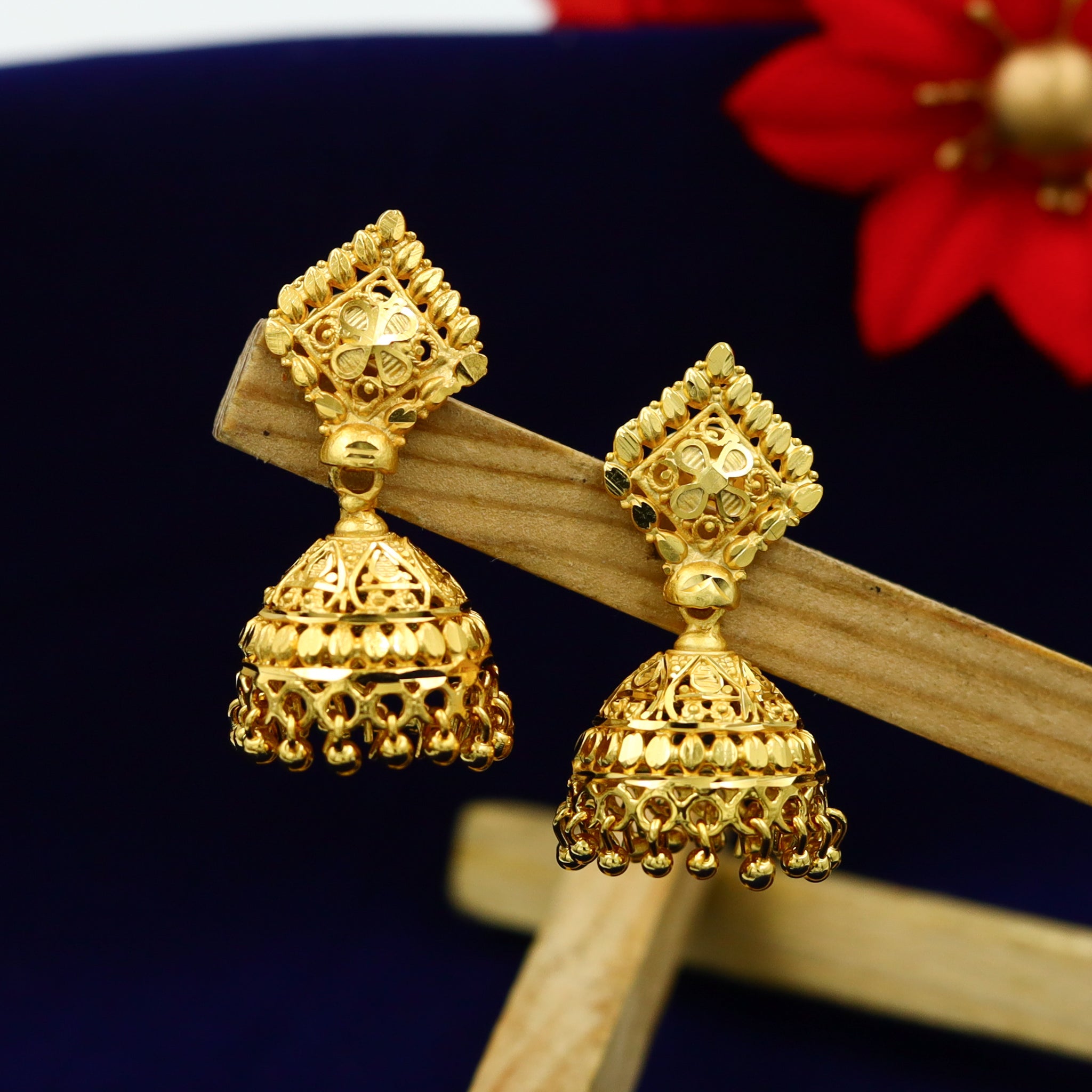 Jhumki Gold Plated Earring 13109-33