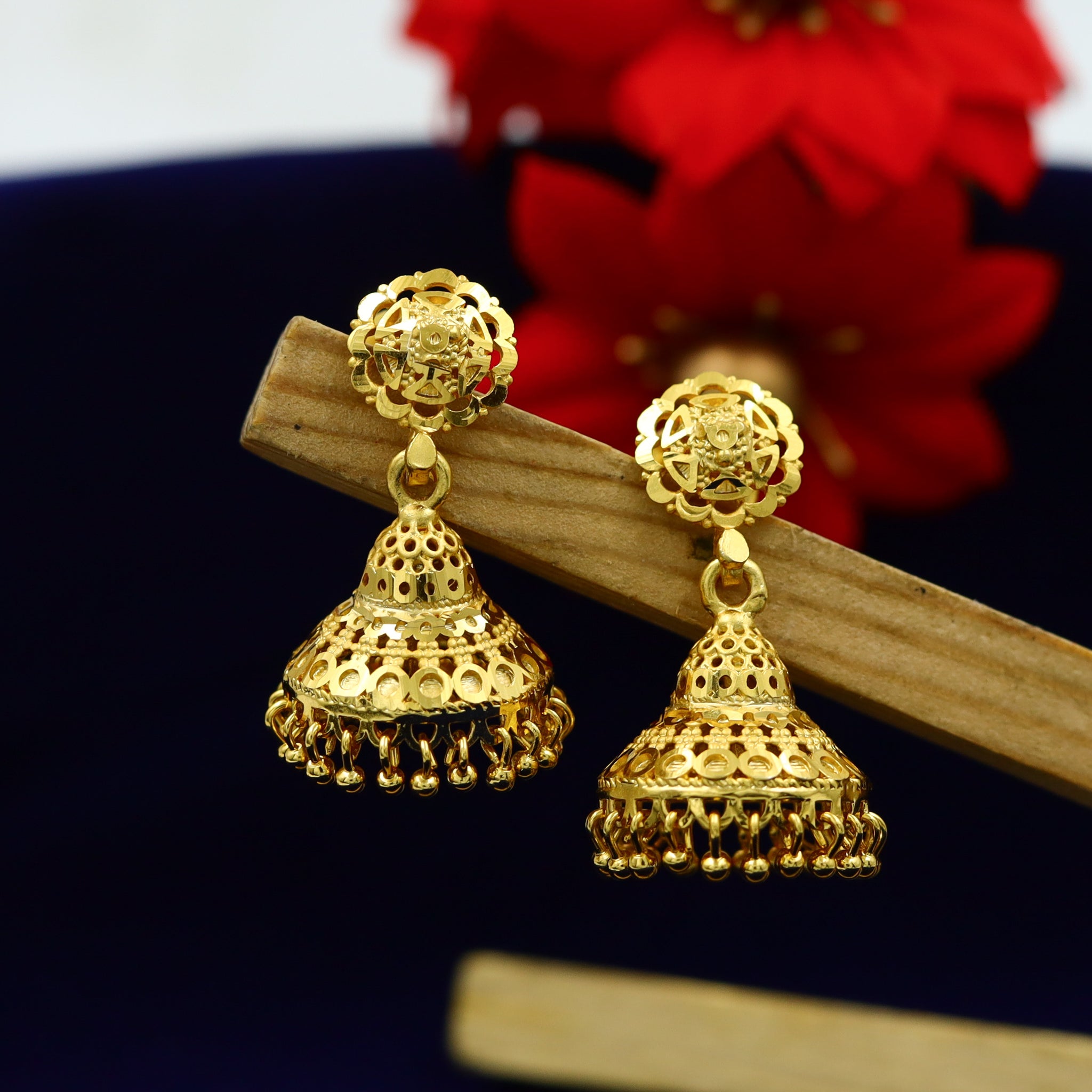 Jhumki Gold Plated Earring 13108-33