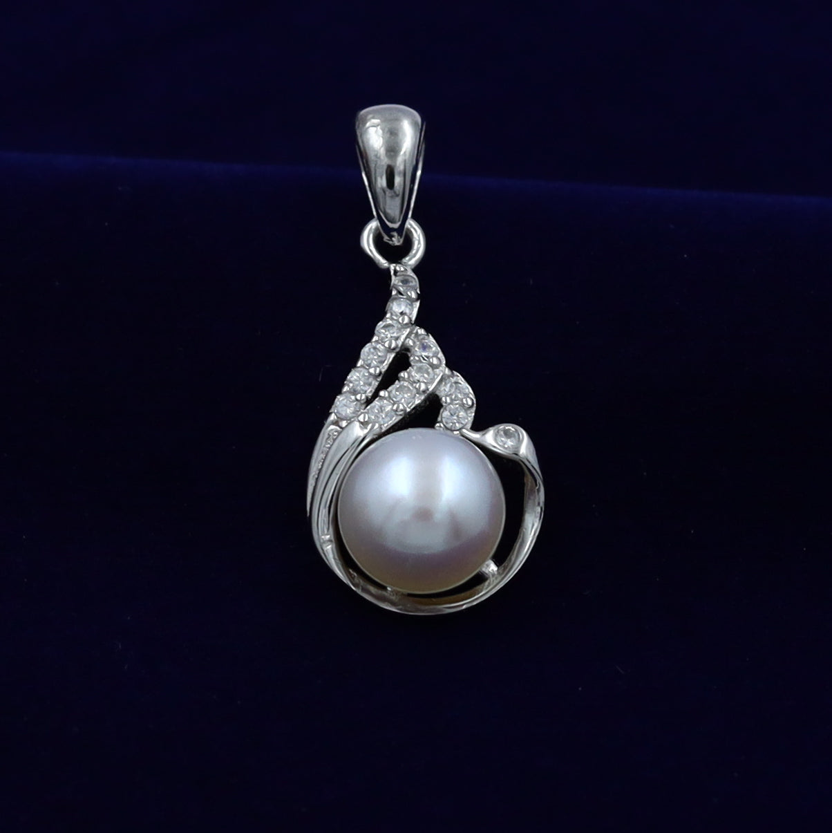 Pure 925 Hallmarked Pearl Silver Pendant Set 14302-22