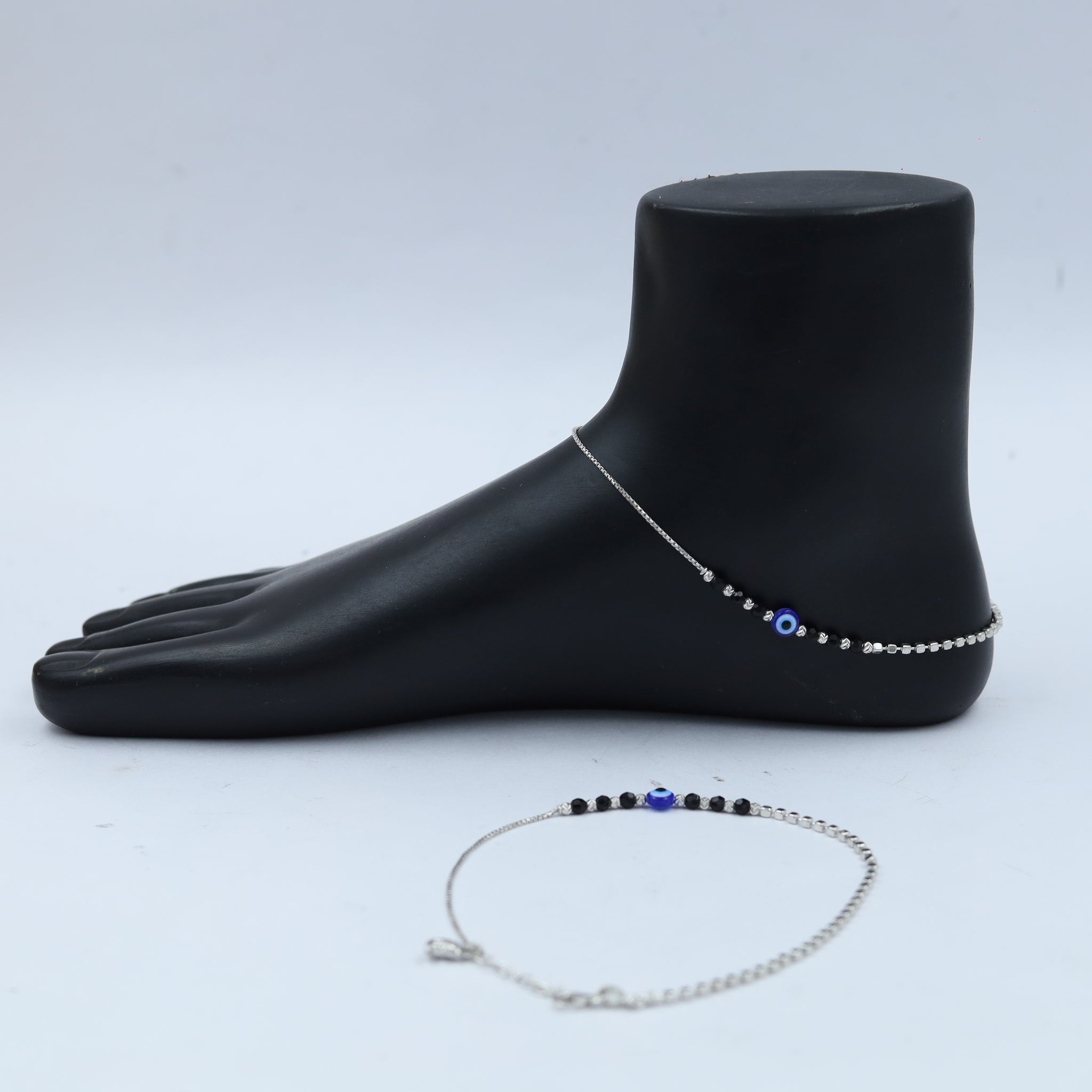 Pure 925 Hallmarked Evil Eye Silver Anklet 14477-22