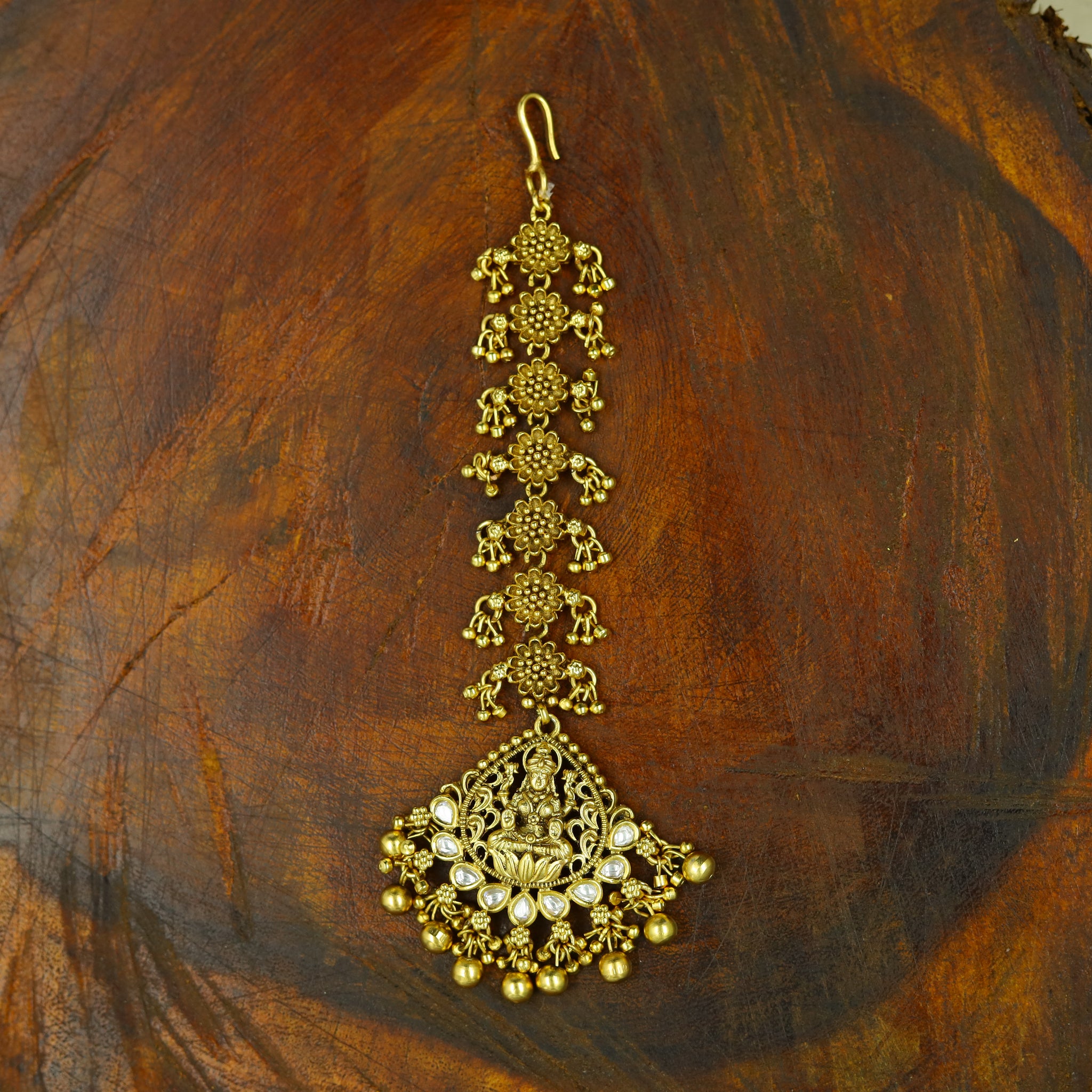 Antique Gold Finish Maang Tikka 12427-28