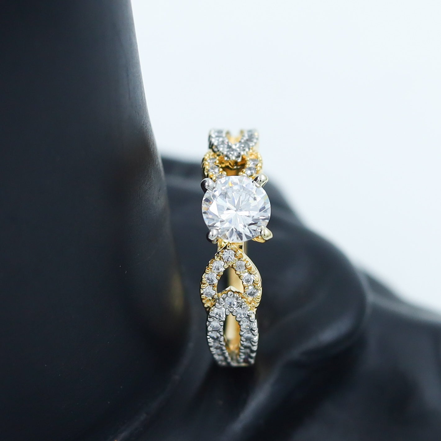 Gold Plated Zircon/AD Solitaire Ring 6657