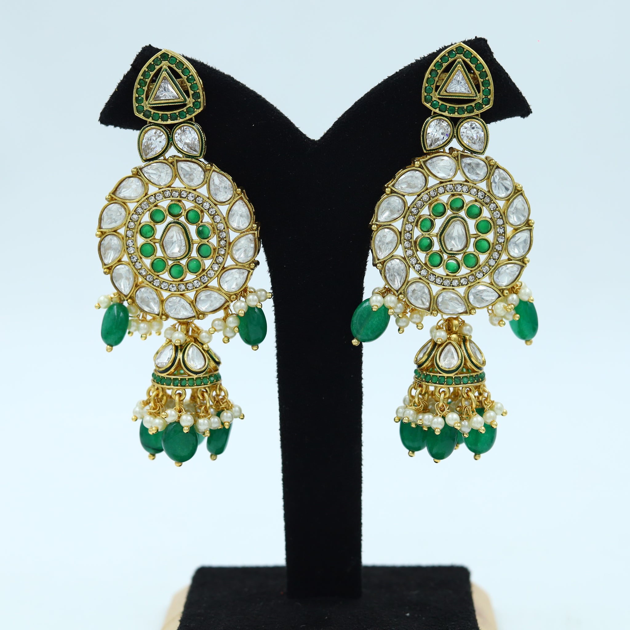 Long Jhumki Polki Earring 11027-21