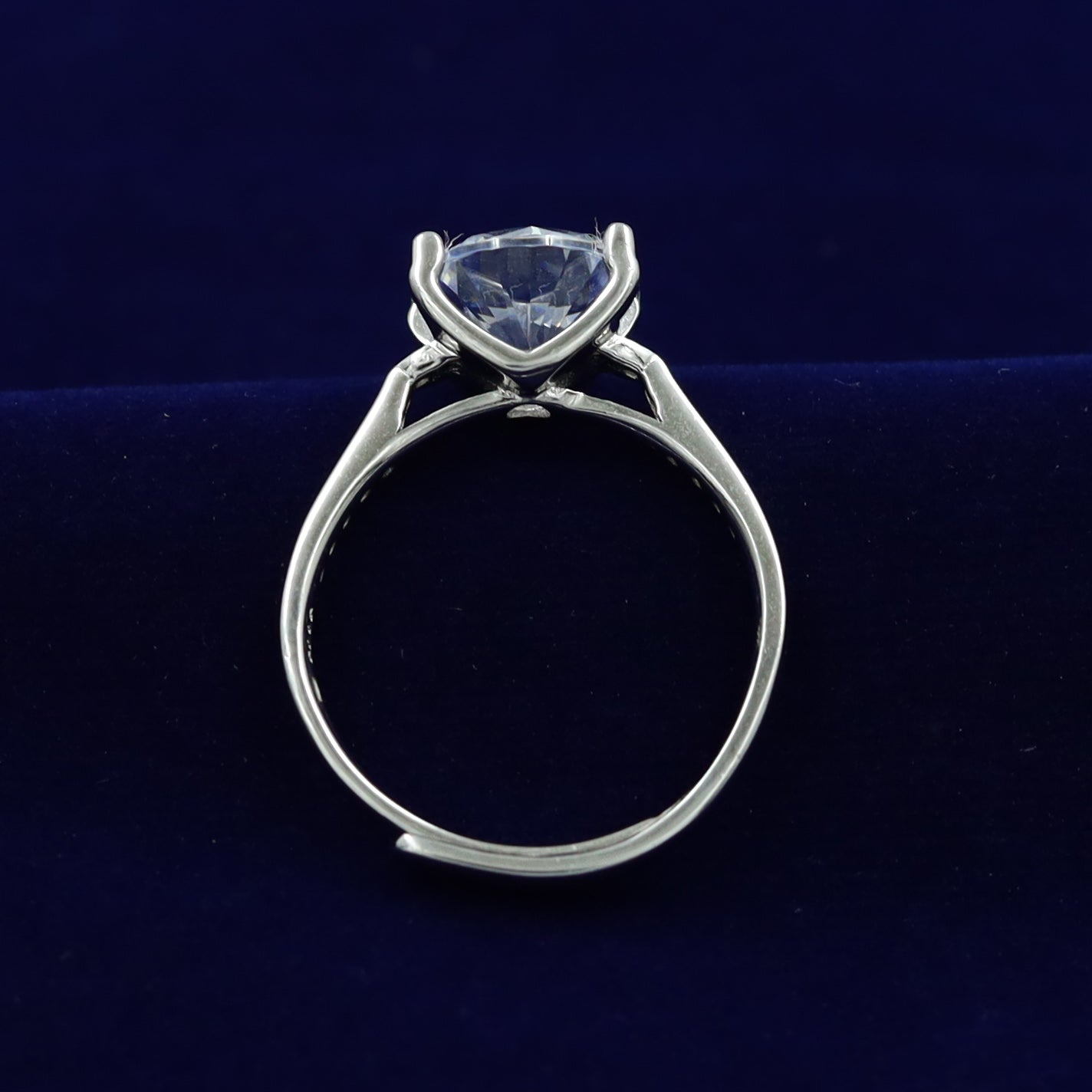 Pure 925 Hallmarked Solitaire Silver Ring 14367-22