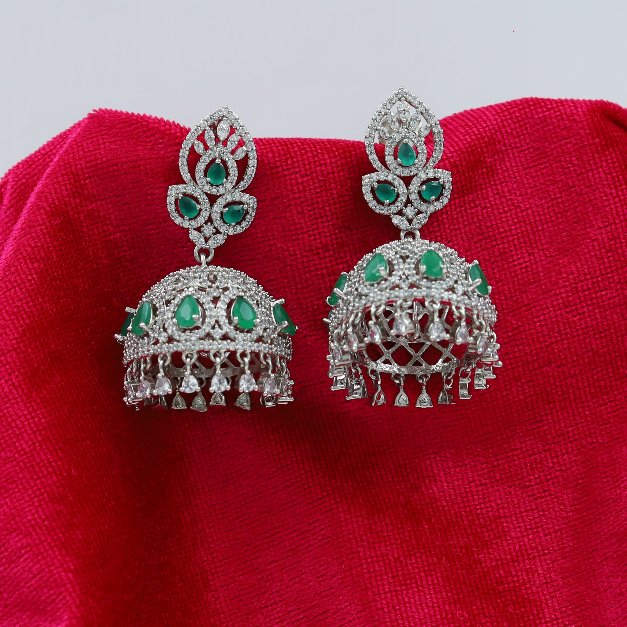 Green Zircon/AD Jhumki 18358-5540