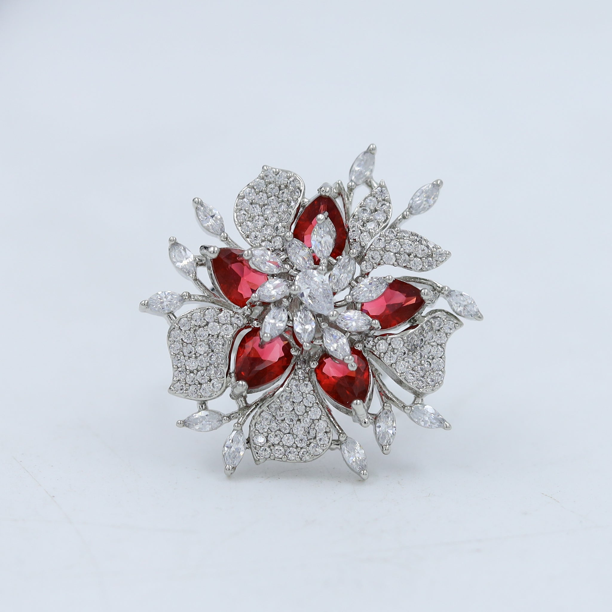 Stylish Zircon/AD Cocktail Adjustable Ring 1128-69