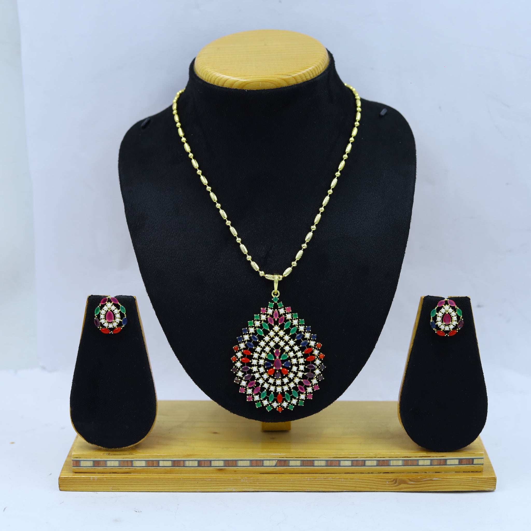 Heavy Jadau Pendant Set 14660-48