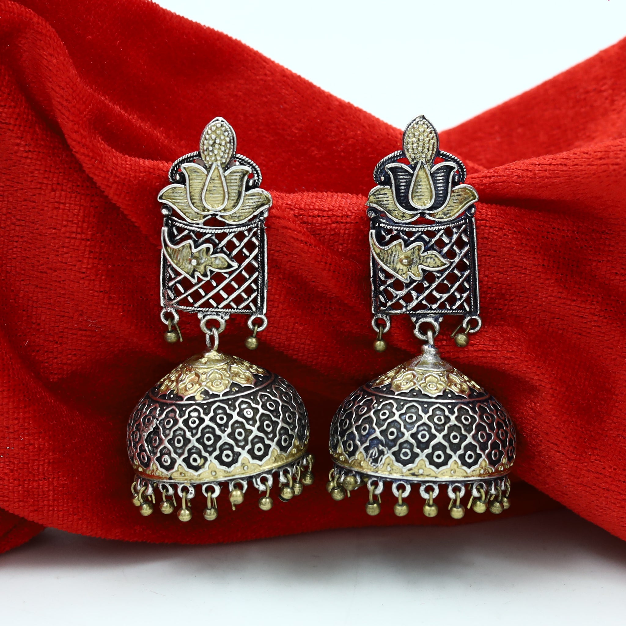 Jhumki Oxidized Earring 12640-28