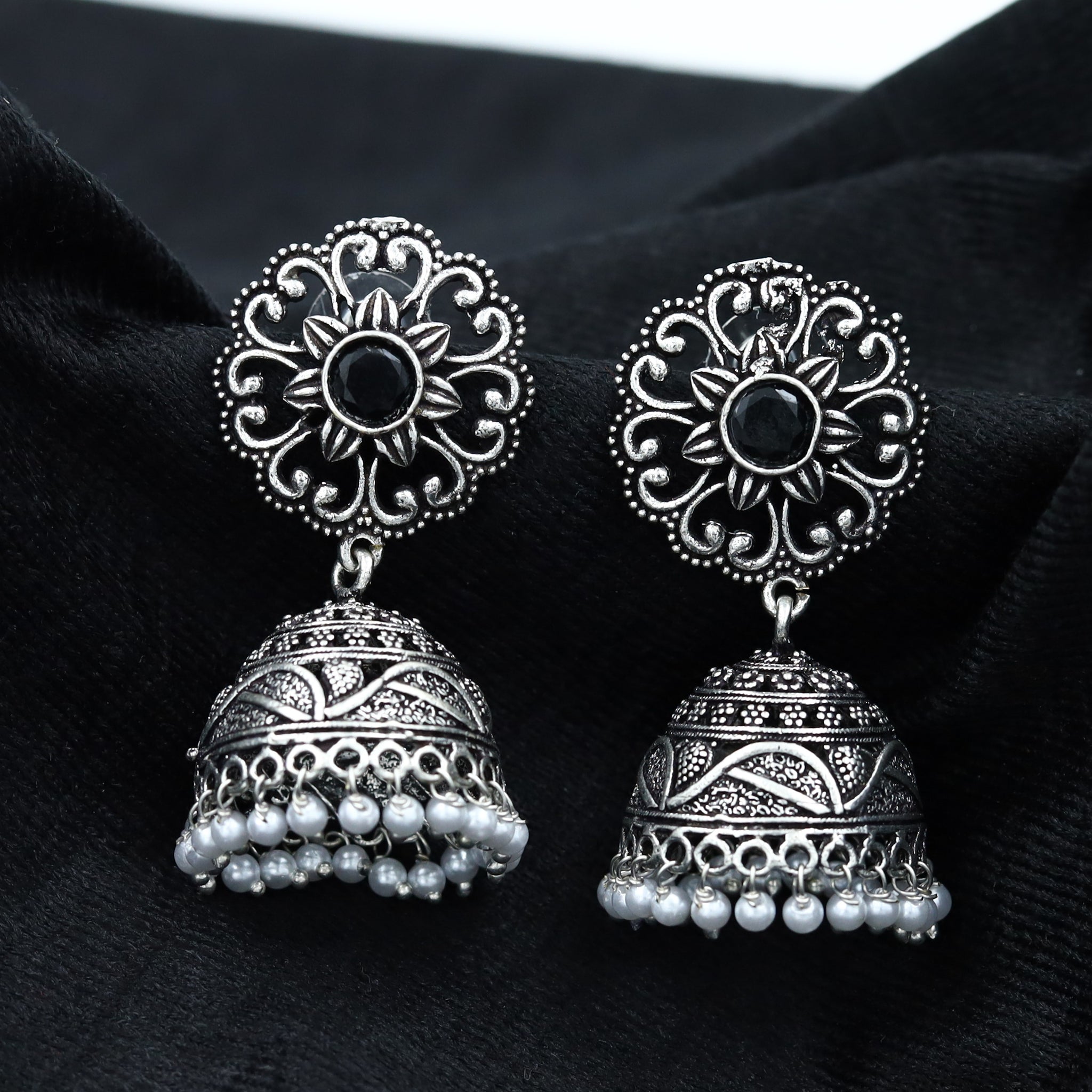 Jhumki Oxidized Earring 12615-28