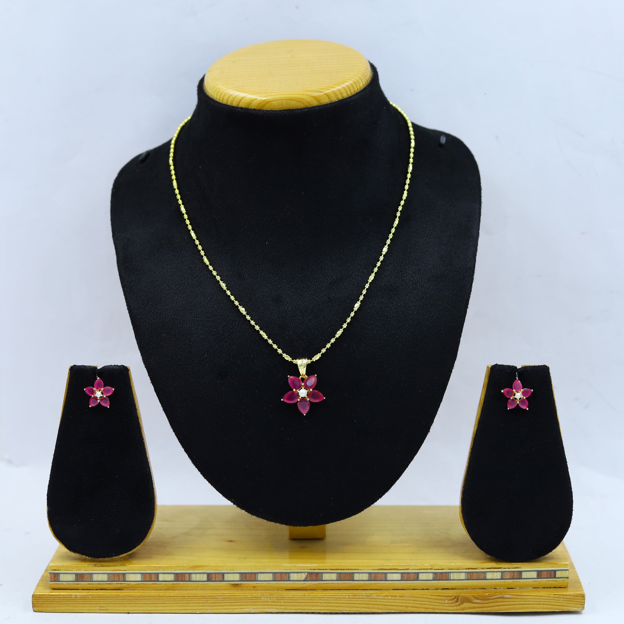 Light Jadau Pendant Set 14627-48