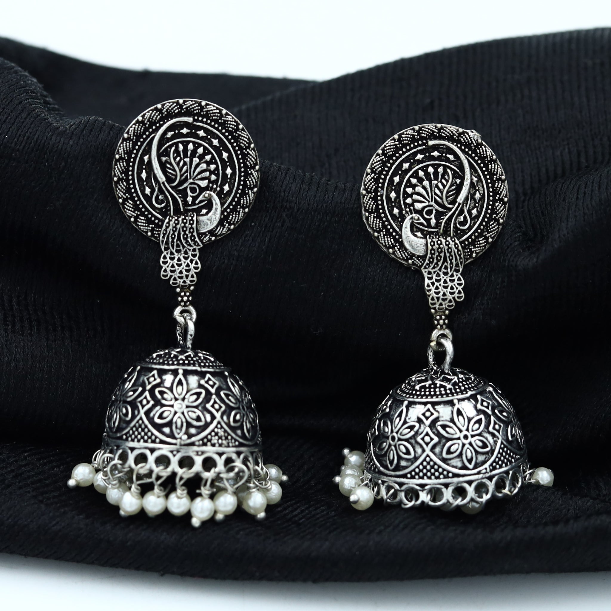 Jhumki Oxidized Earring 11300-28