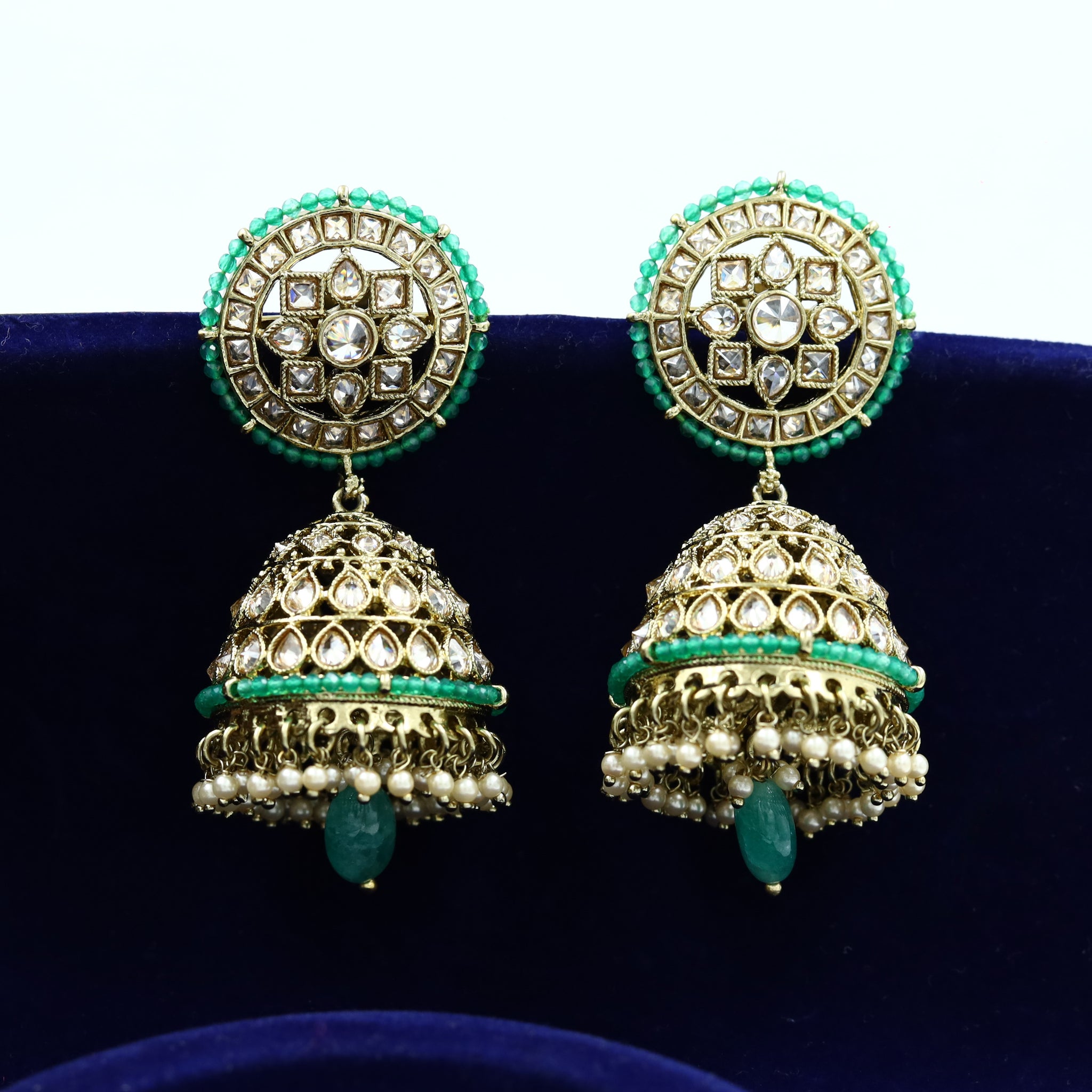 Green Antique Earrings 7652-1249