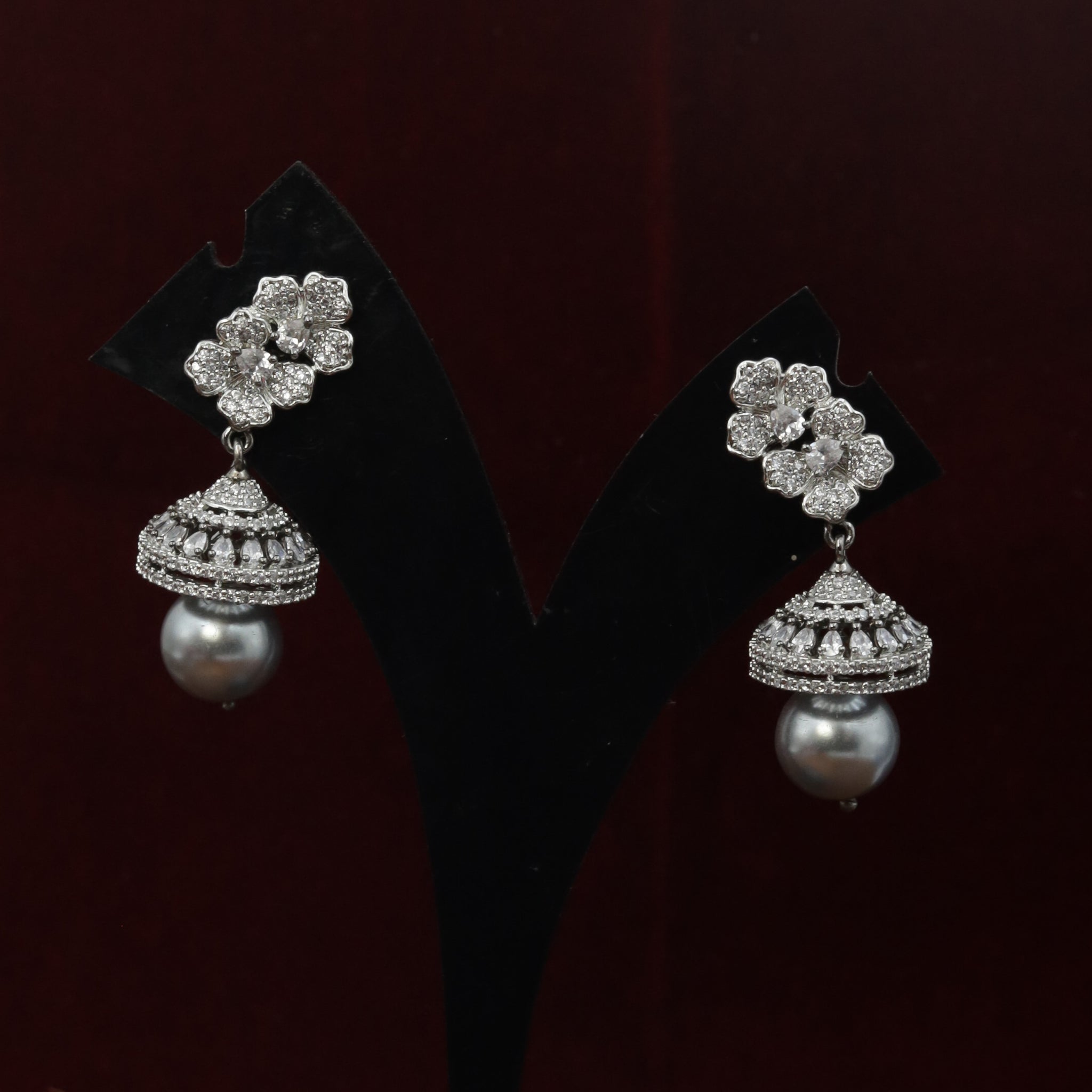 Black Zircon/AD Earring 16401-3540 - Dazzles Jewellery