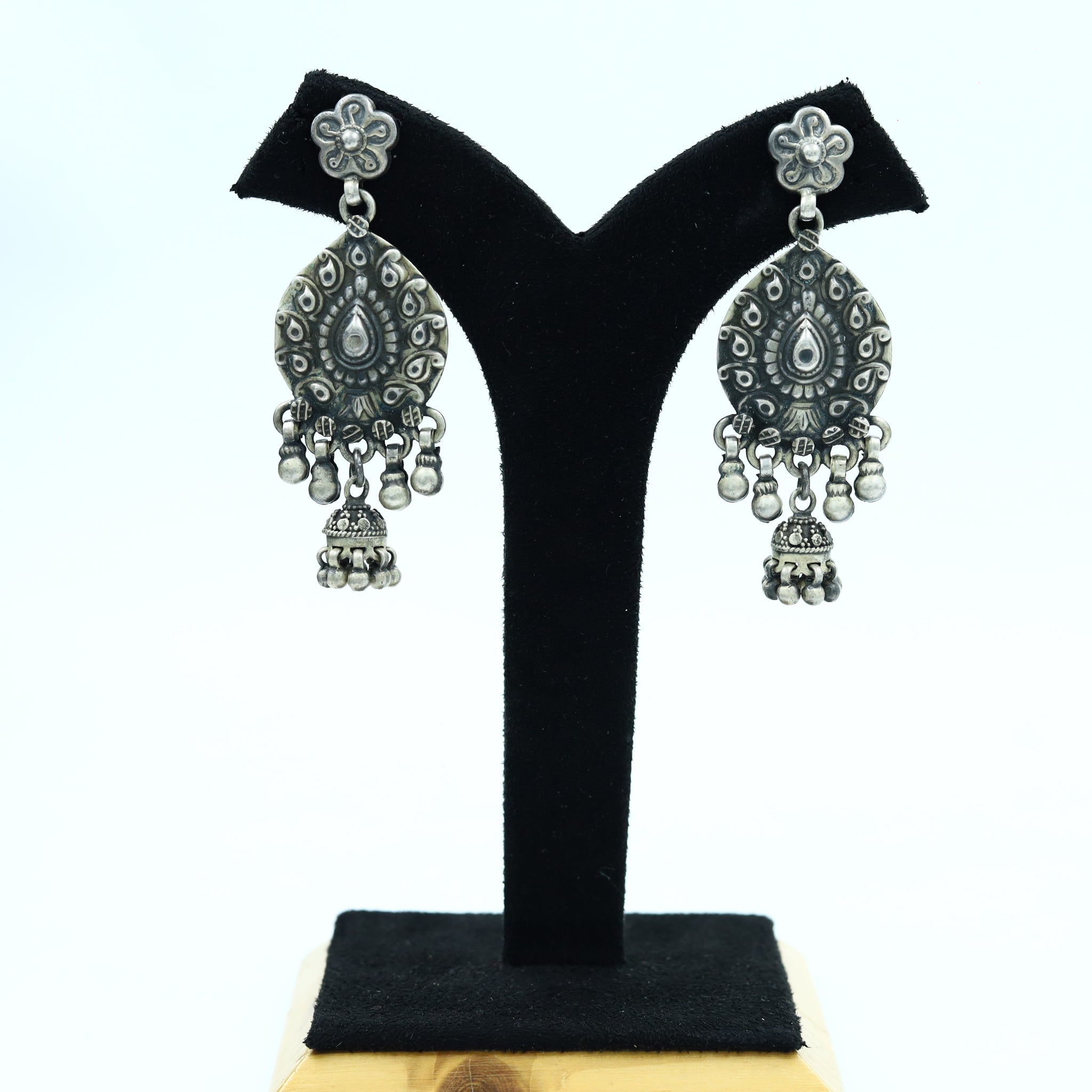 925 Pure Black Silver Earring 10223-5724