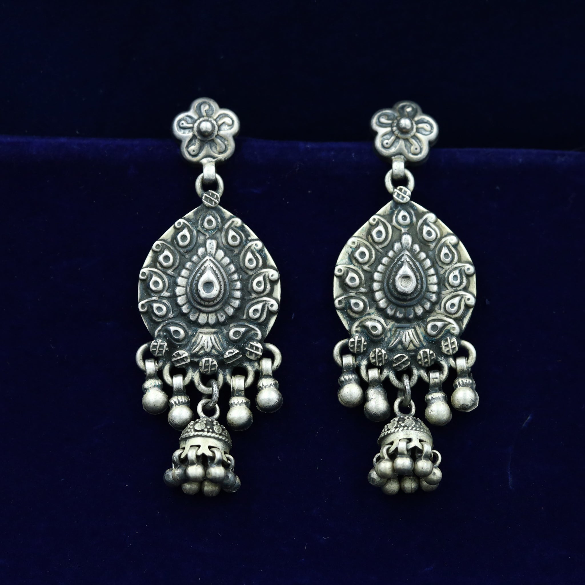 925 Pure Black Silver Earring 10223-5724