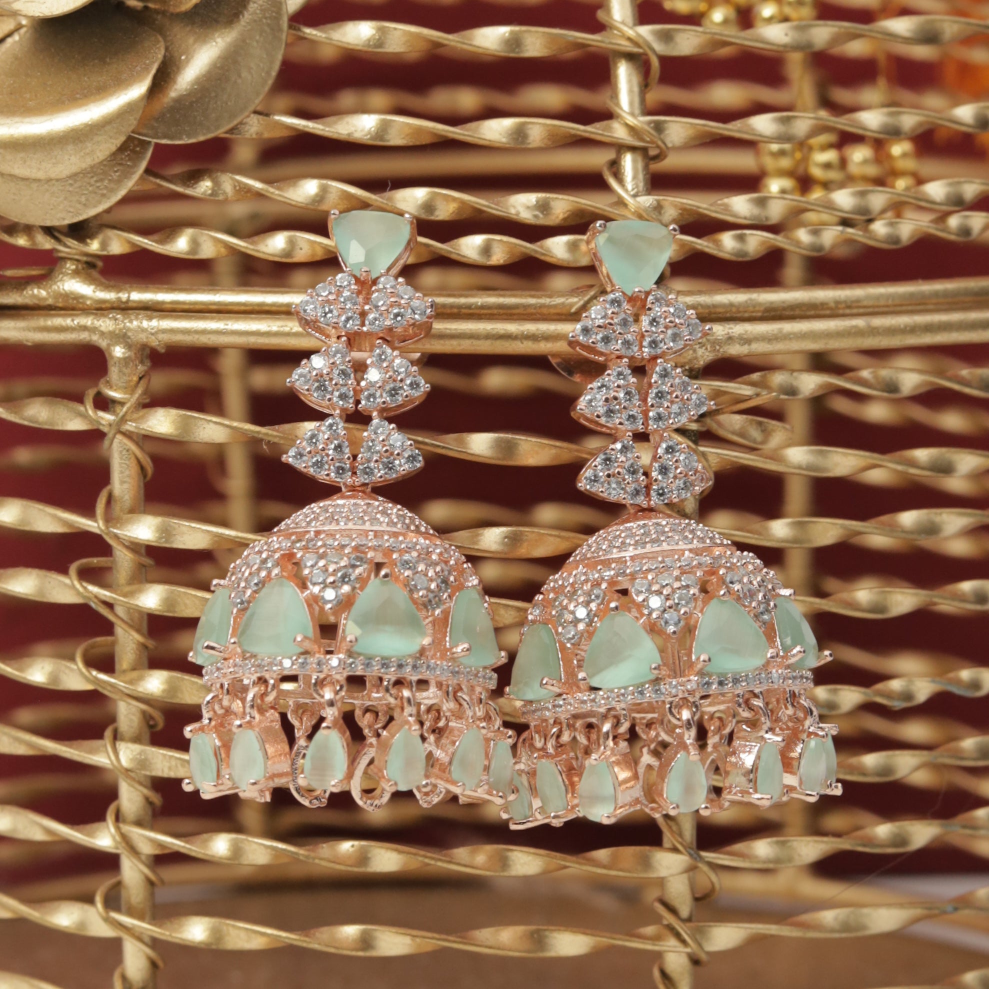 Jhumki Zircon/AD Earring 8330-100 - Dazzles Jewellery