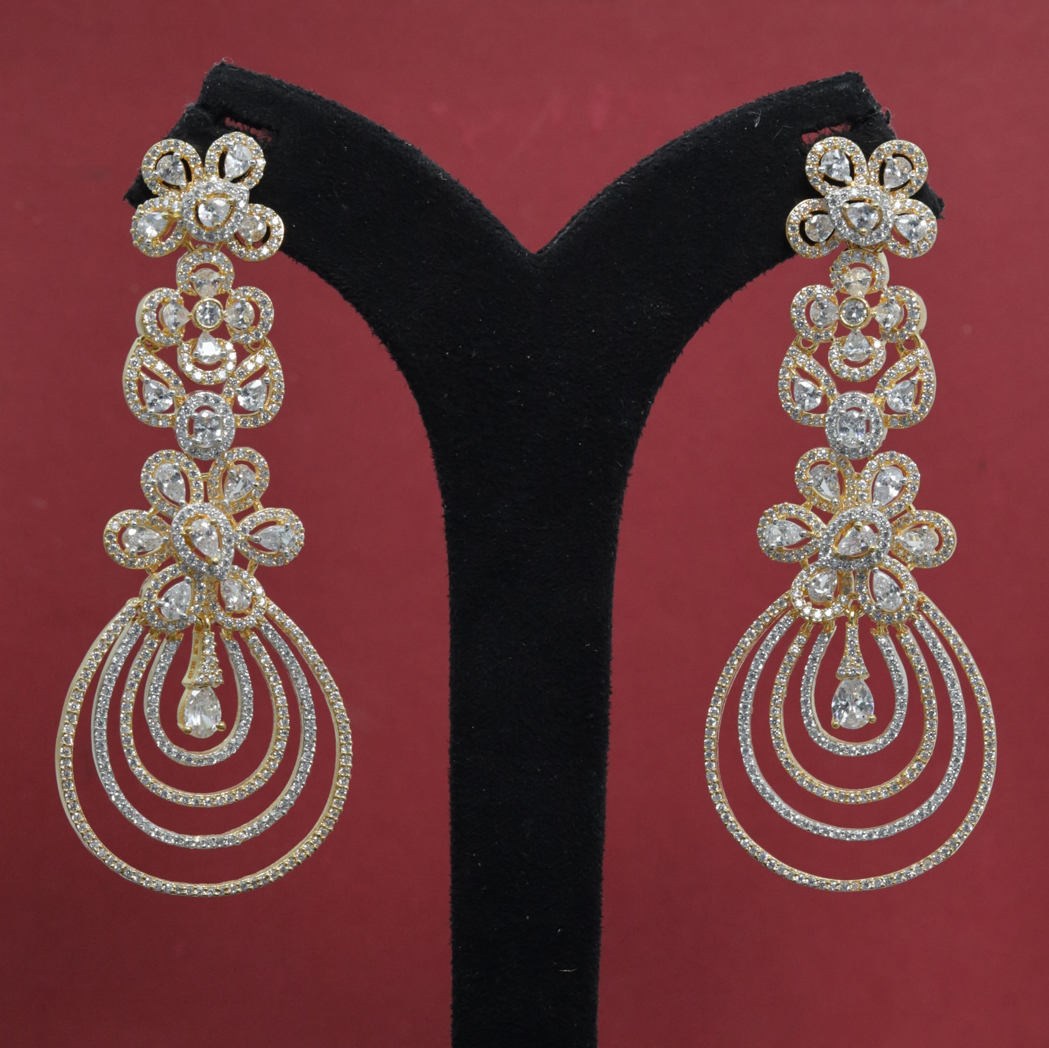 Zircon/AD Earring 1081-69 - Dazzles Jewellery